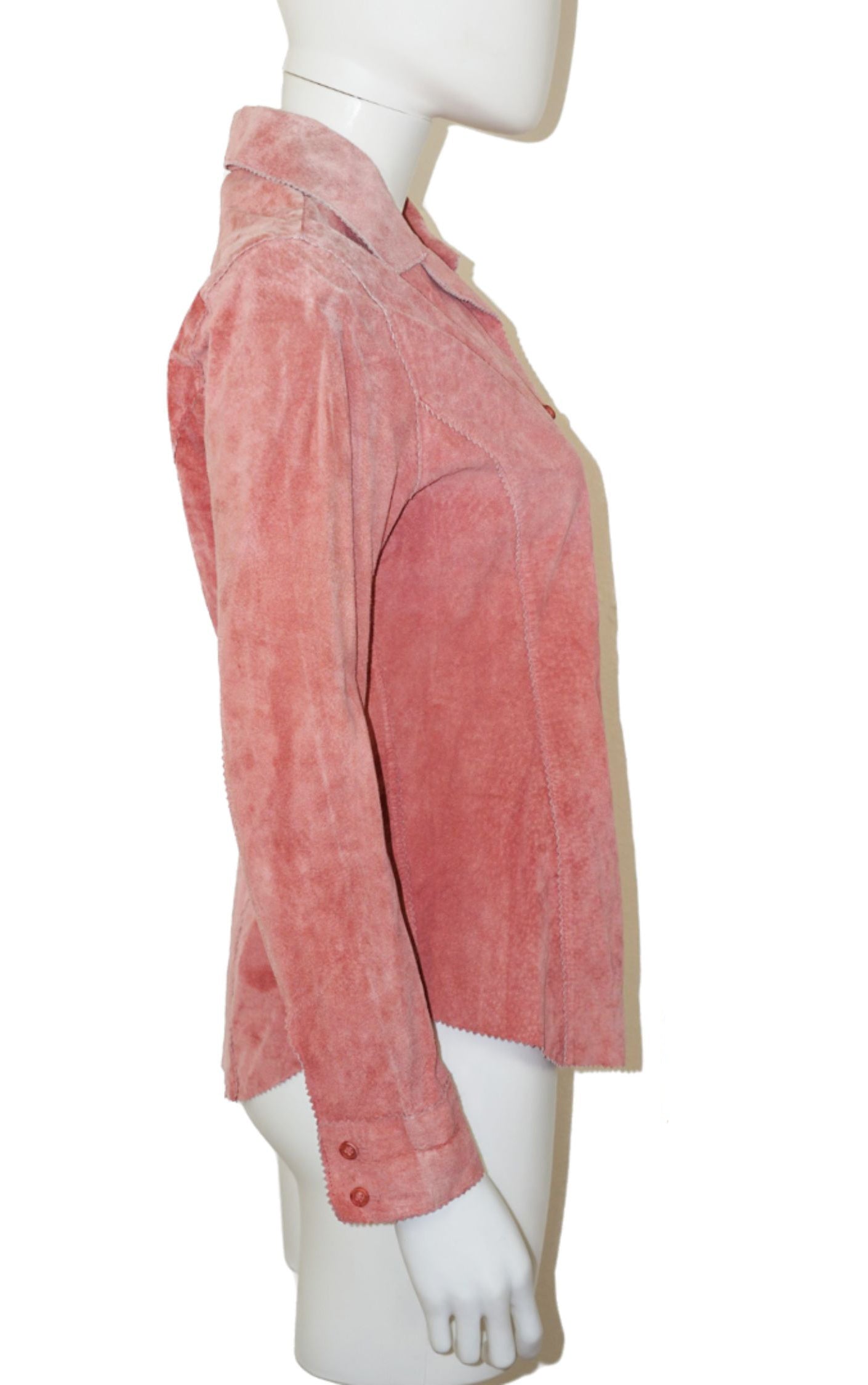BRANDON THOMAS Pink Leather Buttoned Shirt resellum