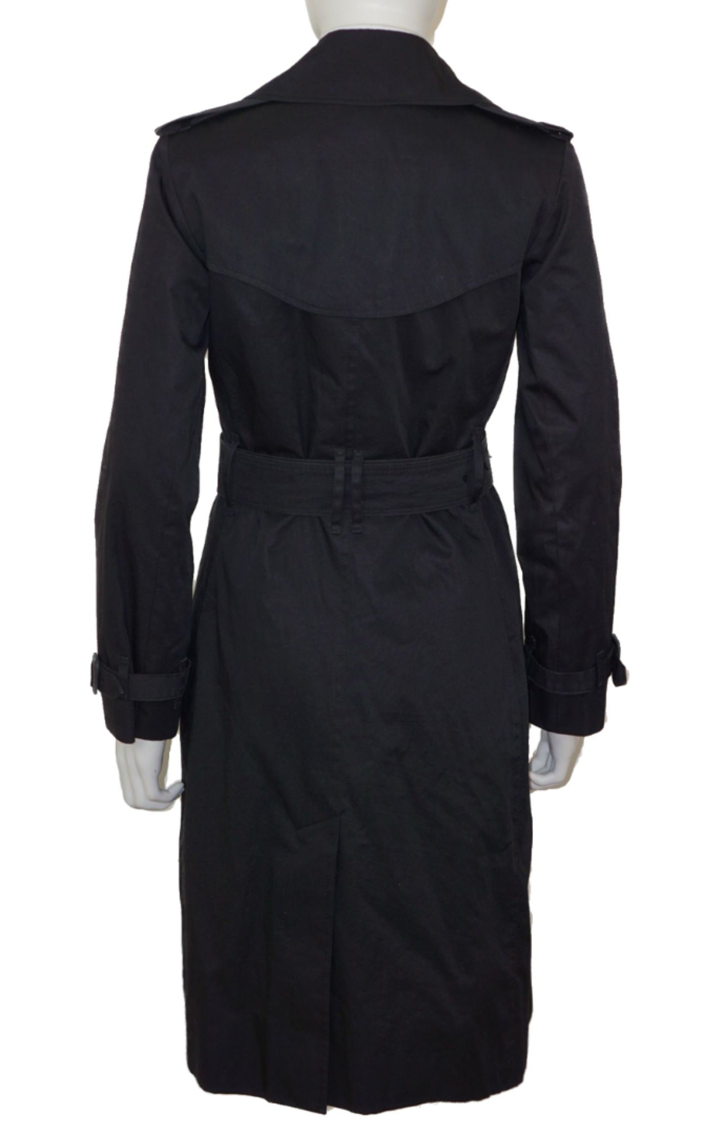 BURBERRY Black Double Breasted Trench Coat resellum