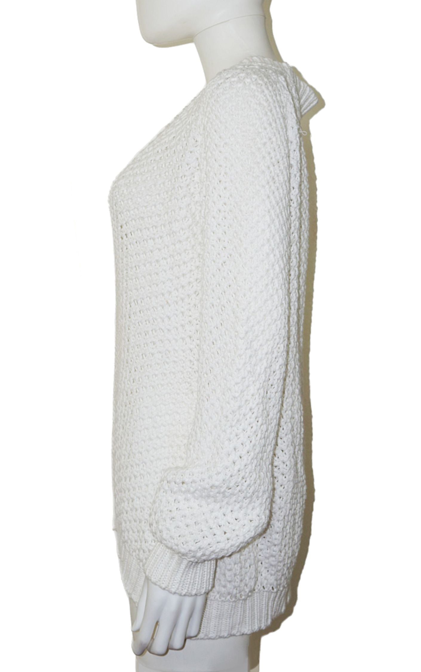 BURBERRY London White V-Neck Knitted Sweater resellum