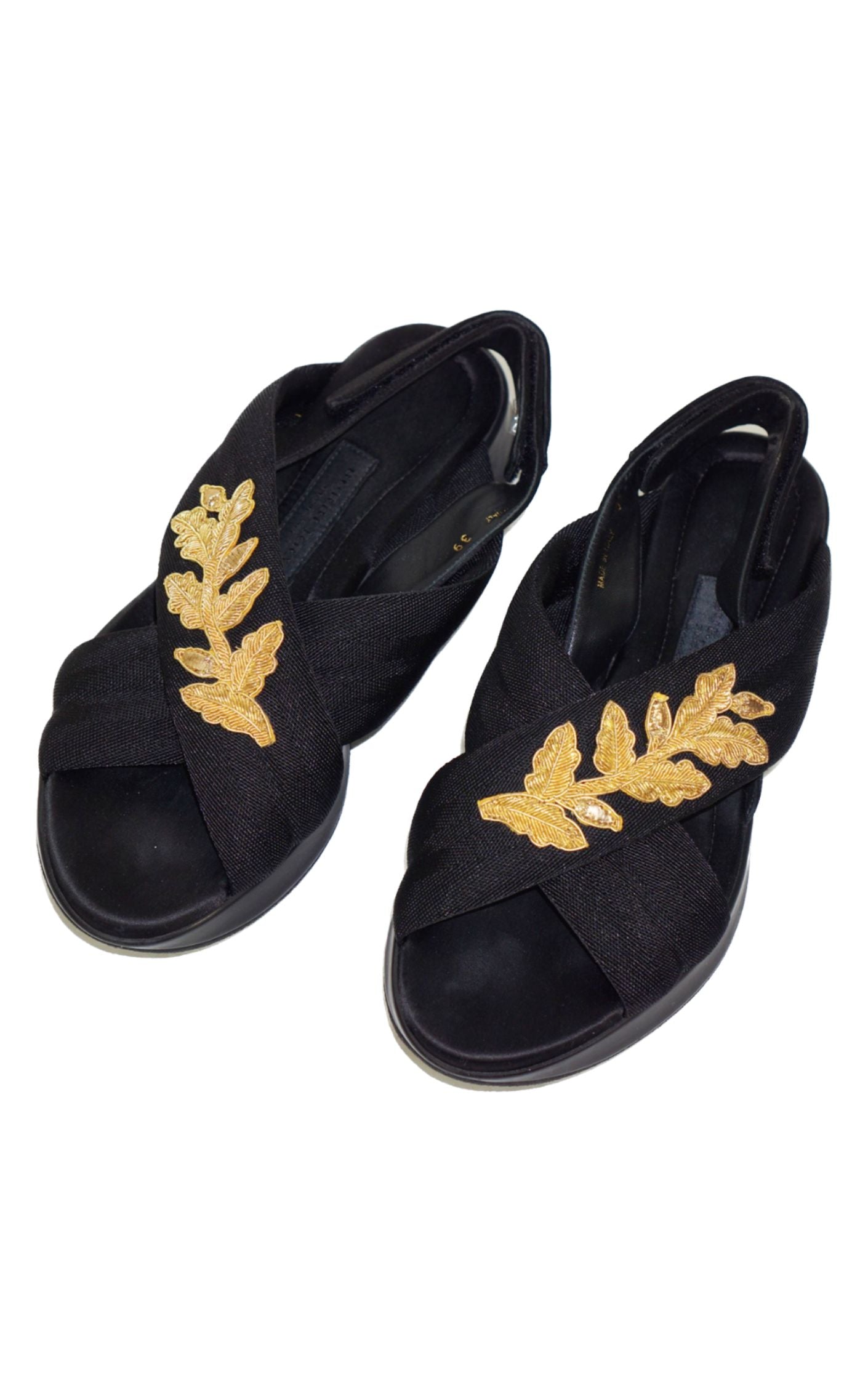 BURBERRY Prorsum Criss Cross Gold Leaf Sandals resellum