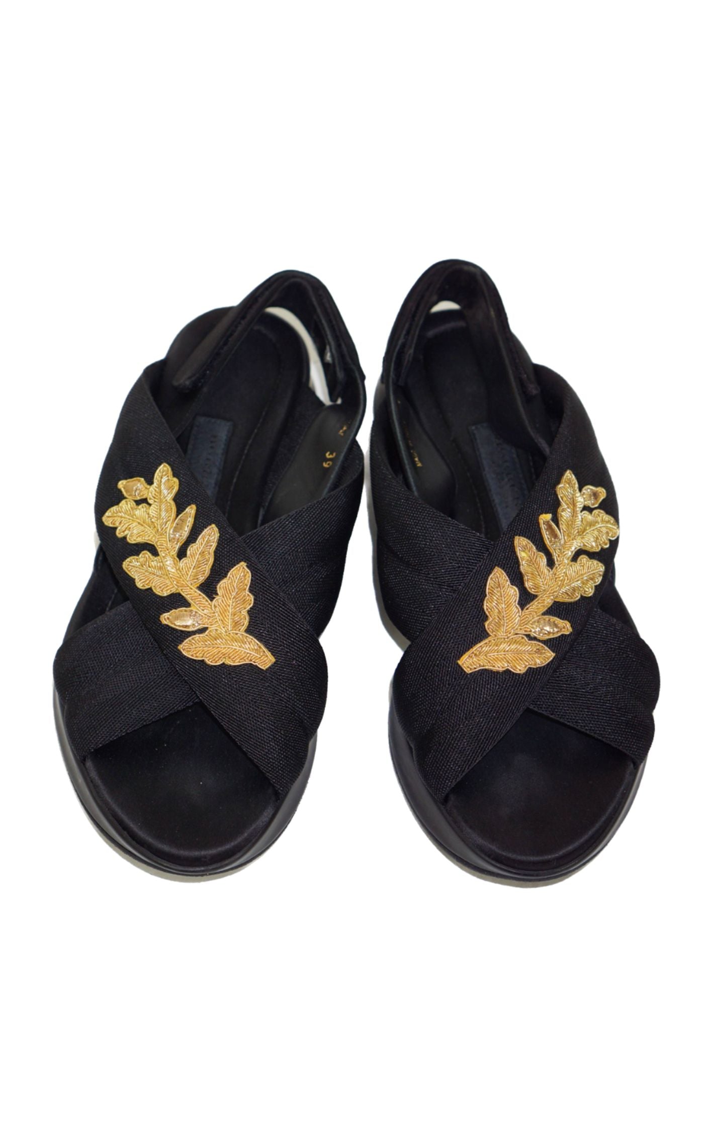 BURBERRY Prorsum Criss Cross Gold Leaf Sandals resellum