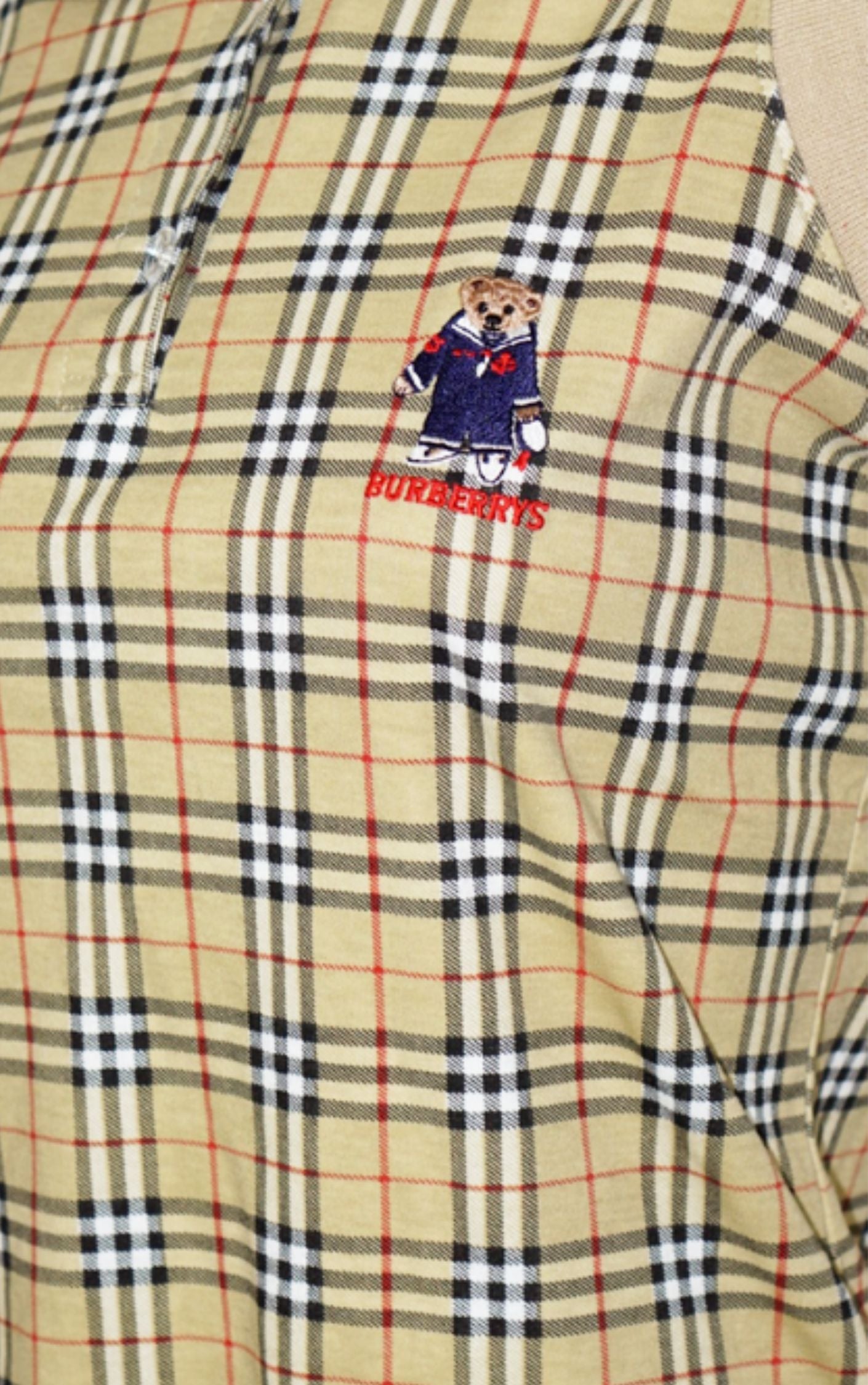 BURBERRY VTG Plaid Teddy Bear Polo Sleeveless T-Shirt resellum