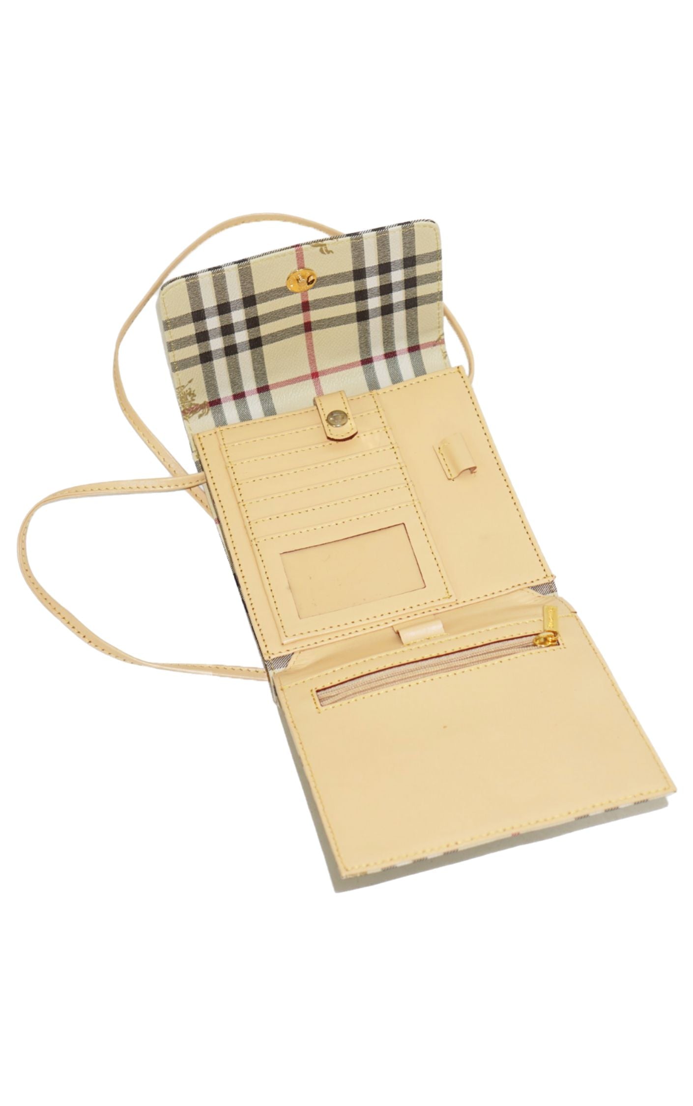 BURBERRY Vintage Logo Knight Tartan Wallet Bag resellum