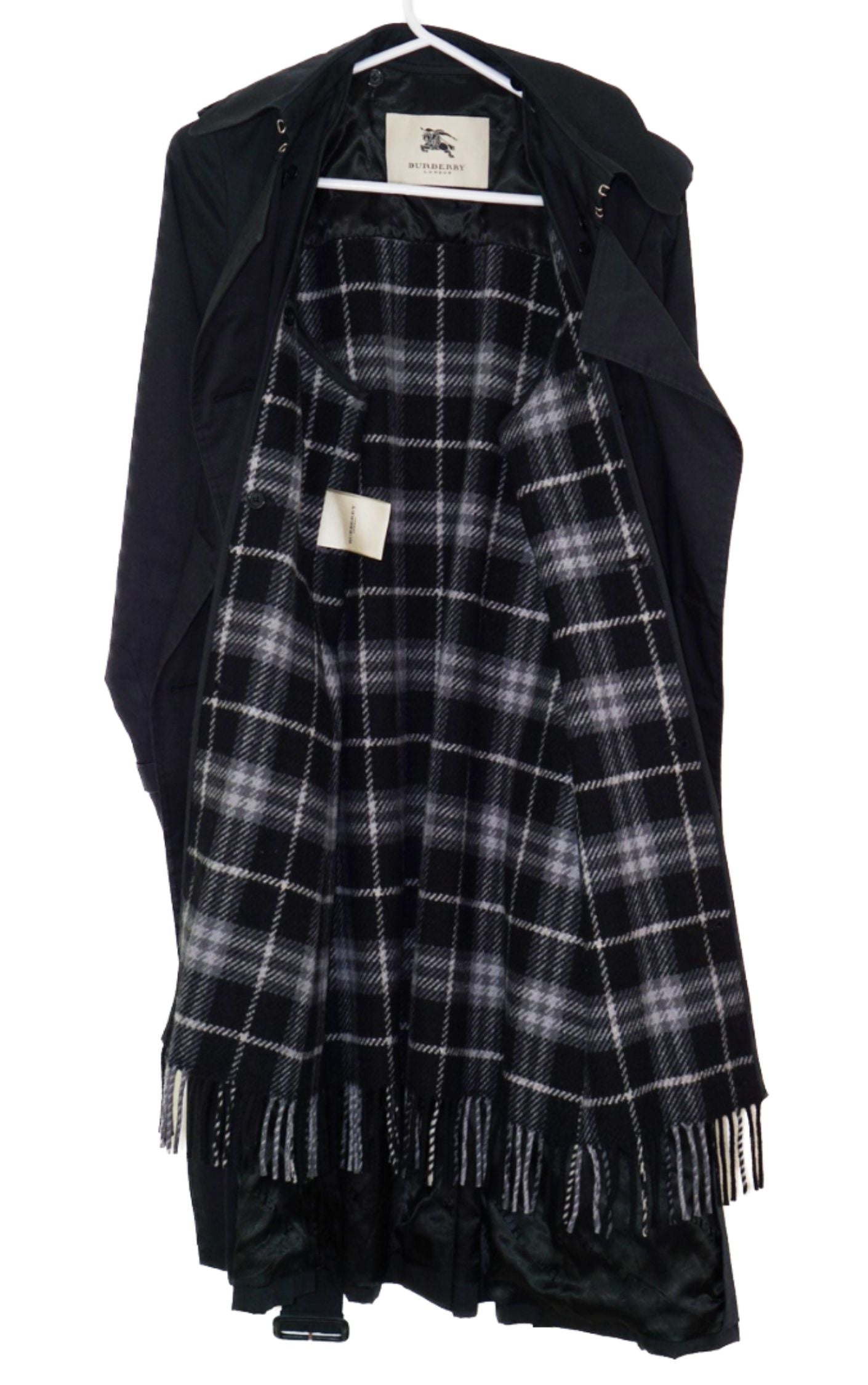 BURBERRY Black Double Breasted Trench Coat resellum