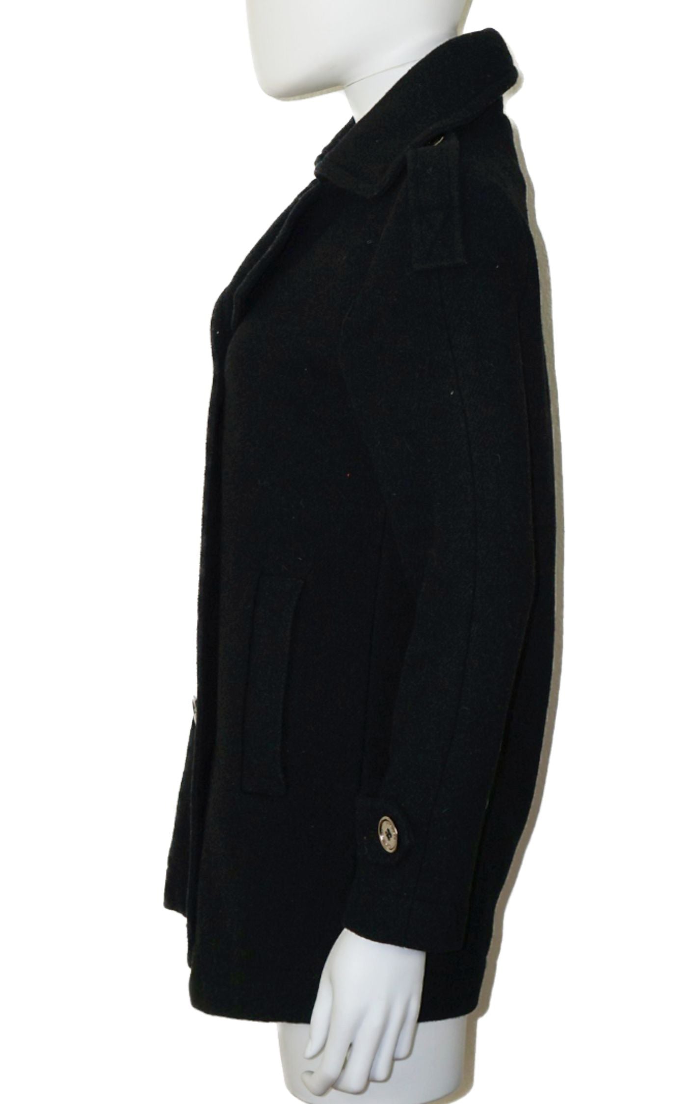 BURBERRY Brit Black Double Breasted Wool Jacket resellum