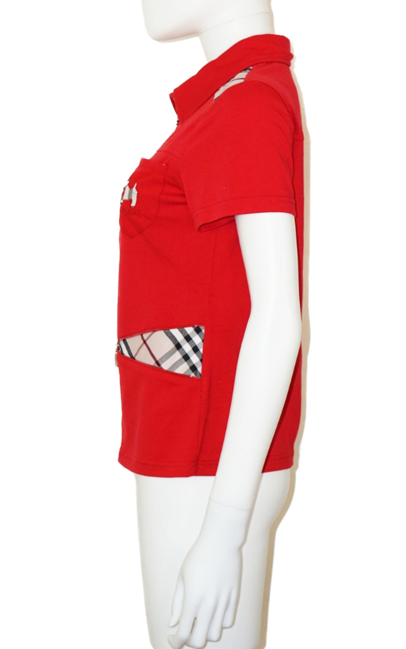 BURBERRY London Y2K Zip Collar Dog Polo T-Shirt resellum