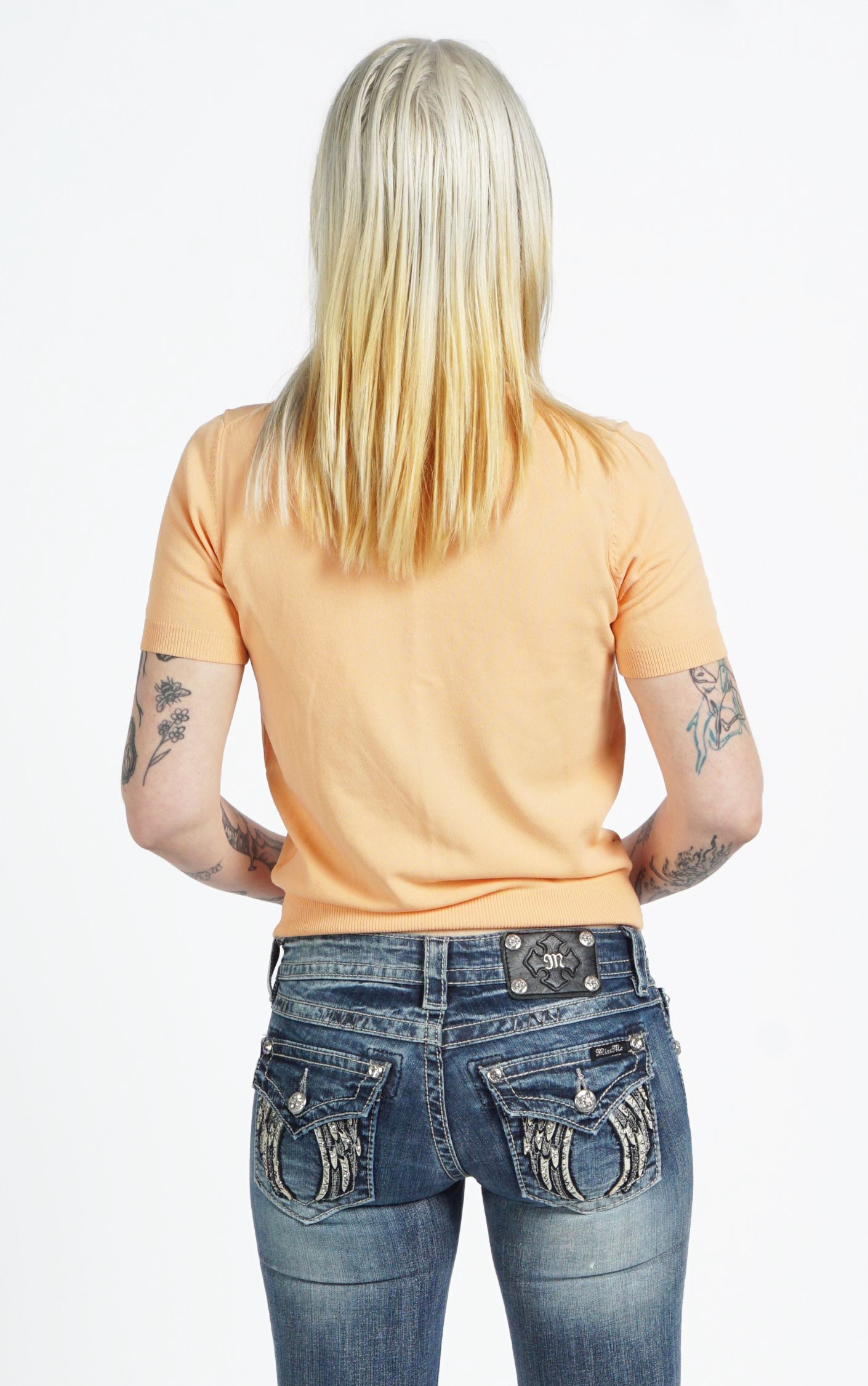 BURBERRY VTG Burberrys Peach Short Sleeve Knit Top resellum