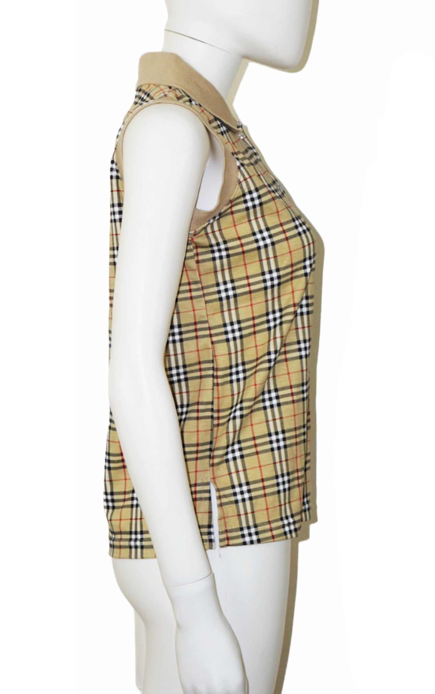 BURBERRY VTG Plaid Teddy Bear Polo Sleeveless T-Shirt resellum