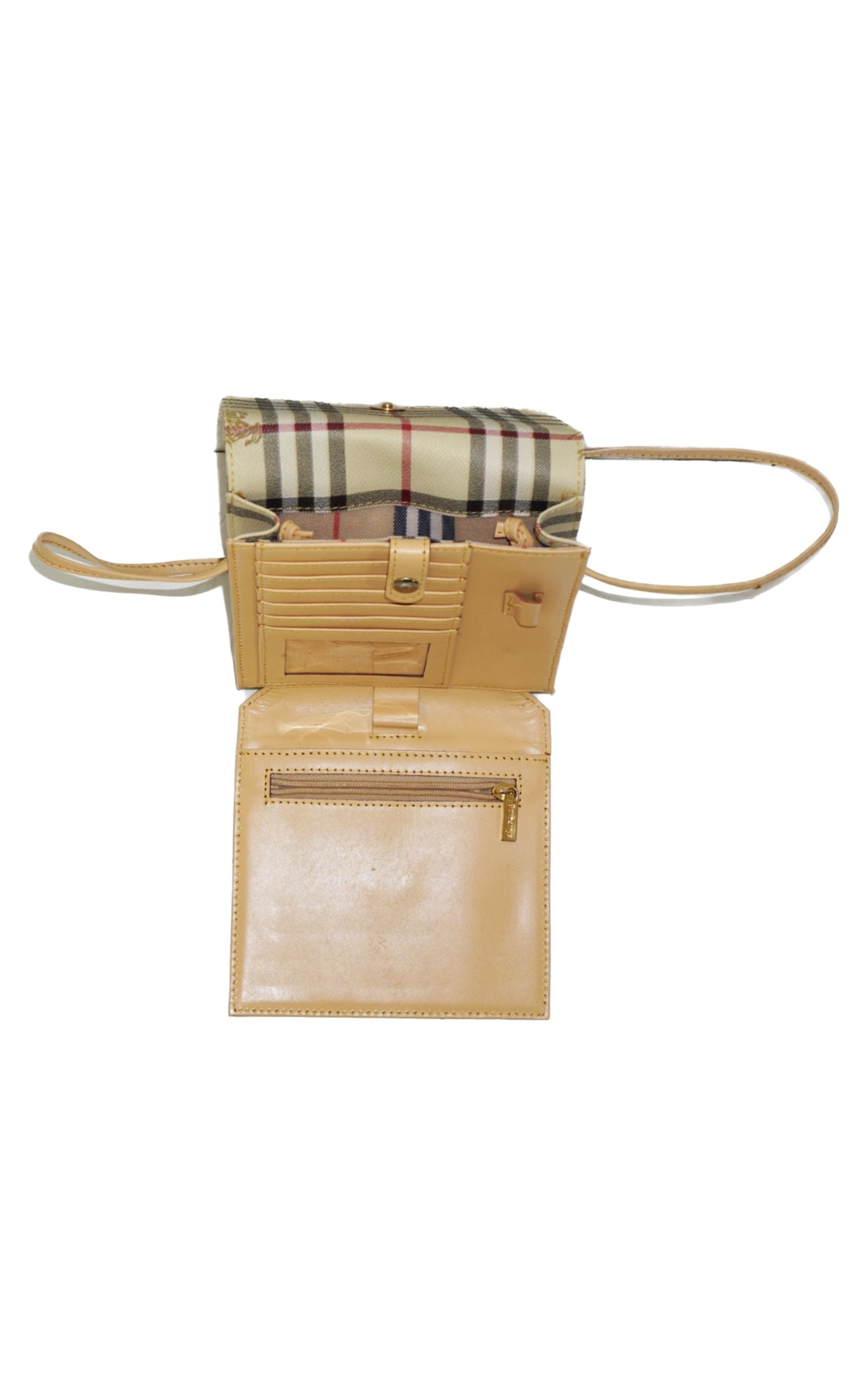 BURBERRY Vintage Logo Knight Tartan Wallet Bag resellum