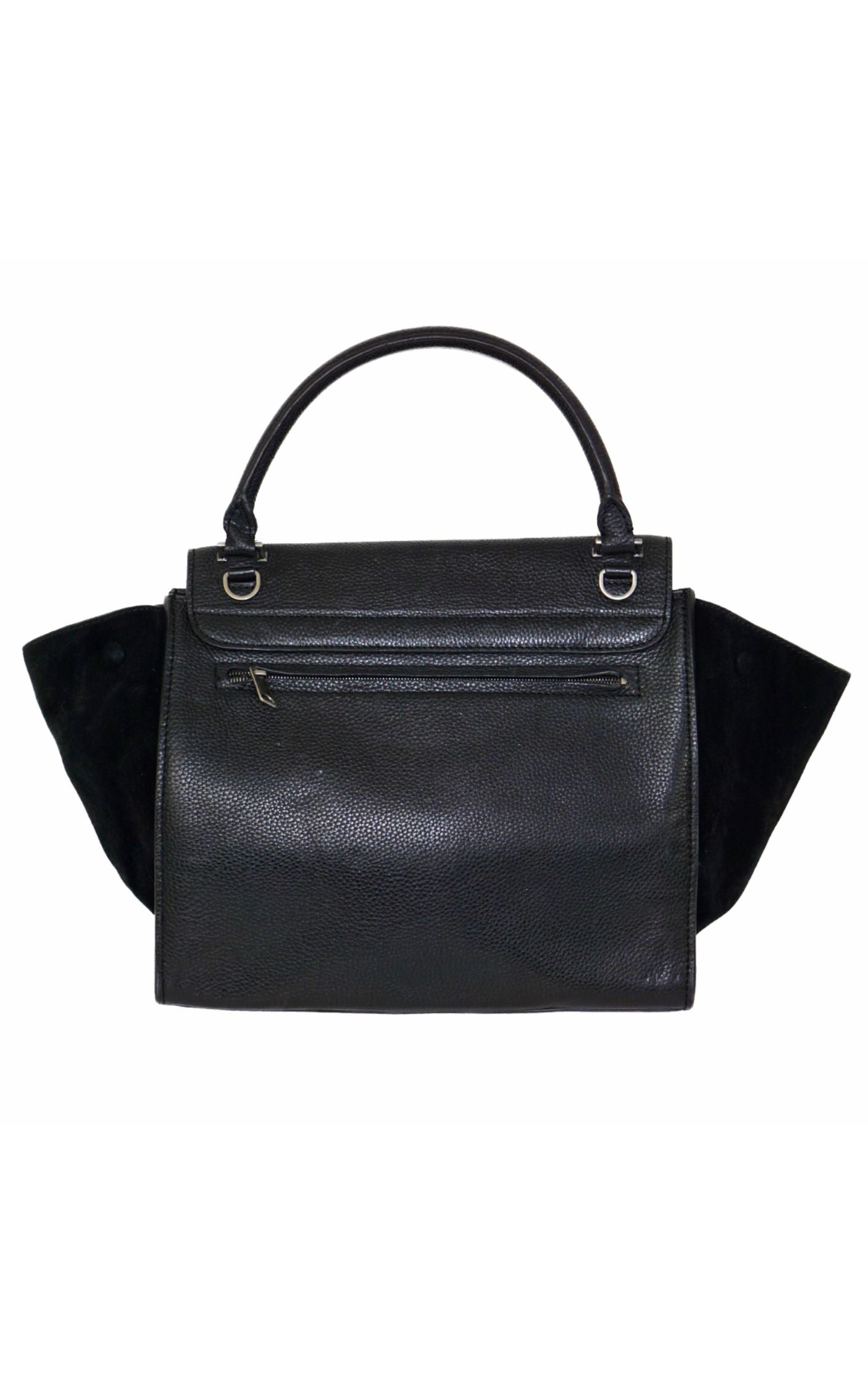 CÉLINE Trapeze Calfskin Black Leather Shoulder Bag resellum