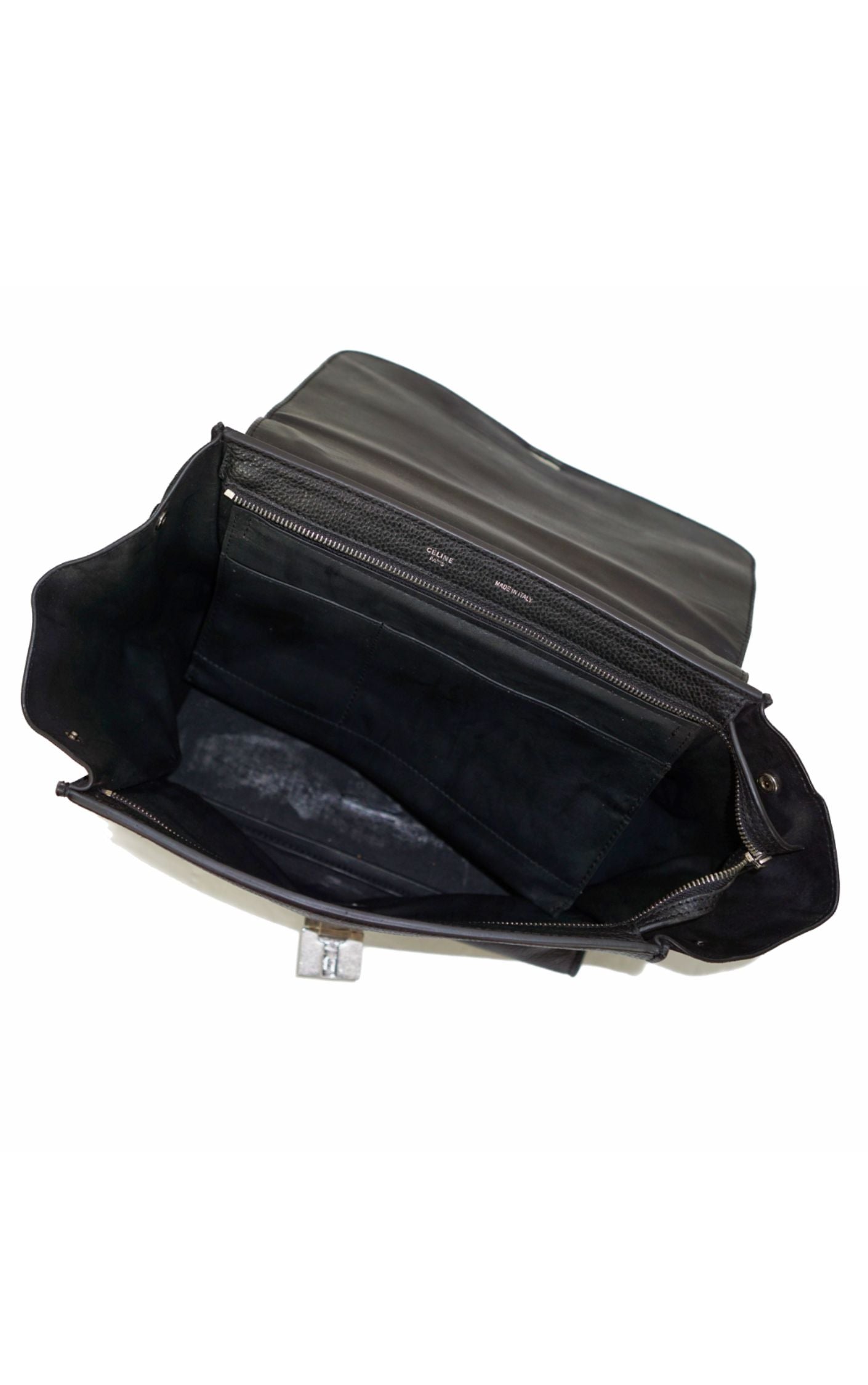 CÉLINE Trapeze Calfskin Black Leather Shoulder Bag resellum