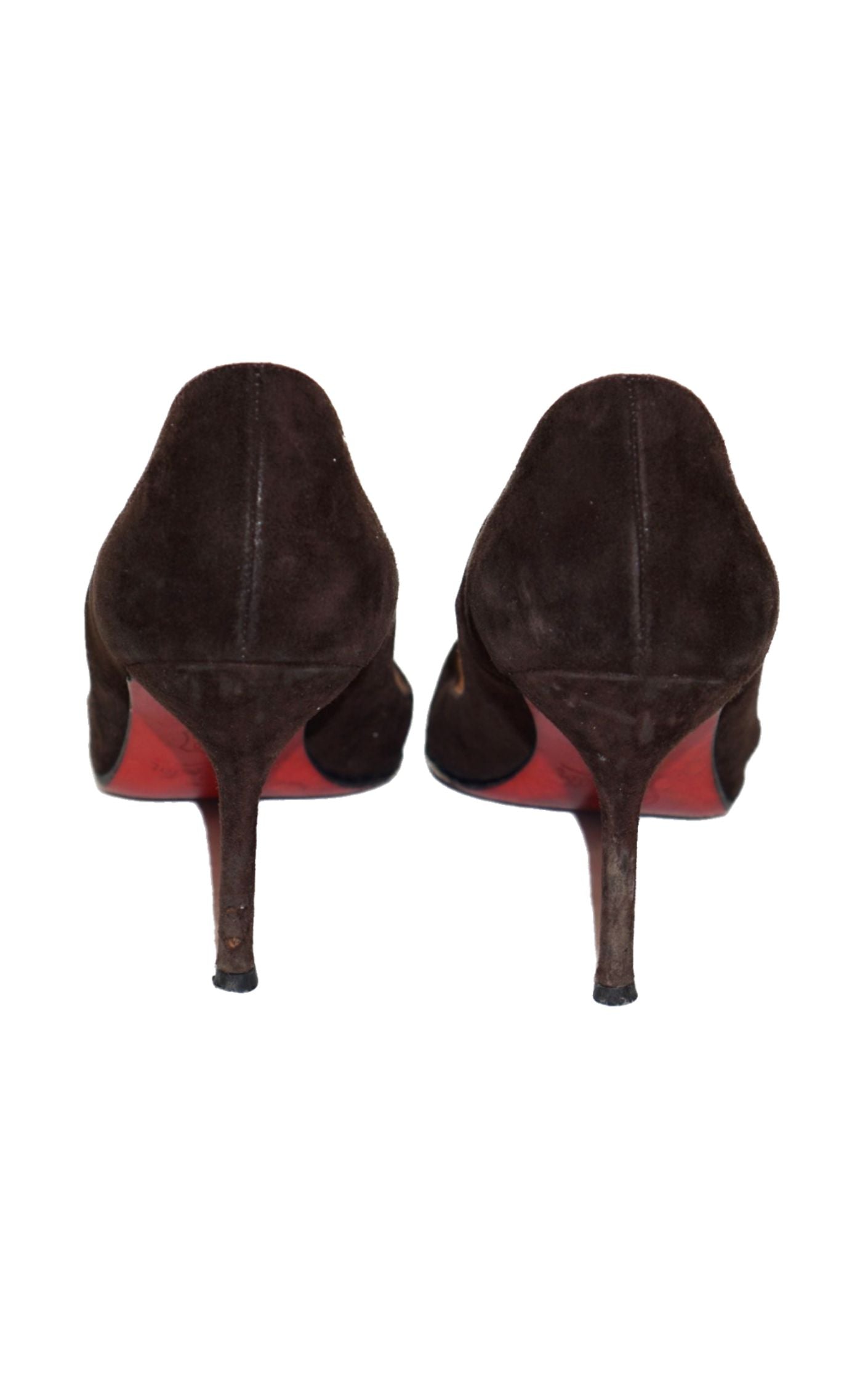 CHRISTIAN LOUBOUTIN Brown Suede Pumps resellum