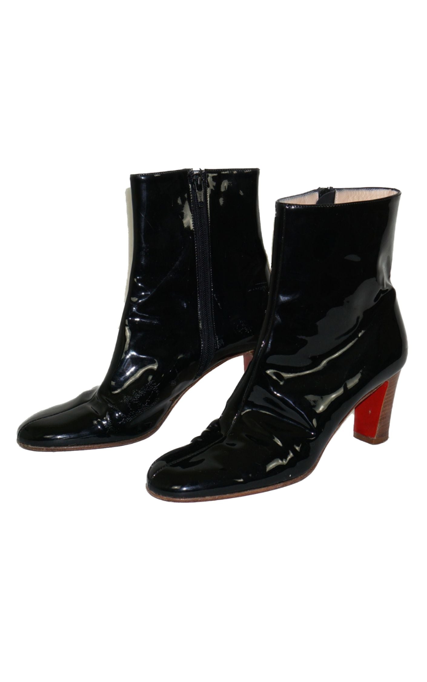 CHRISTIAN LOUBOUTIN Patent Leather Ankle Boots resellum