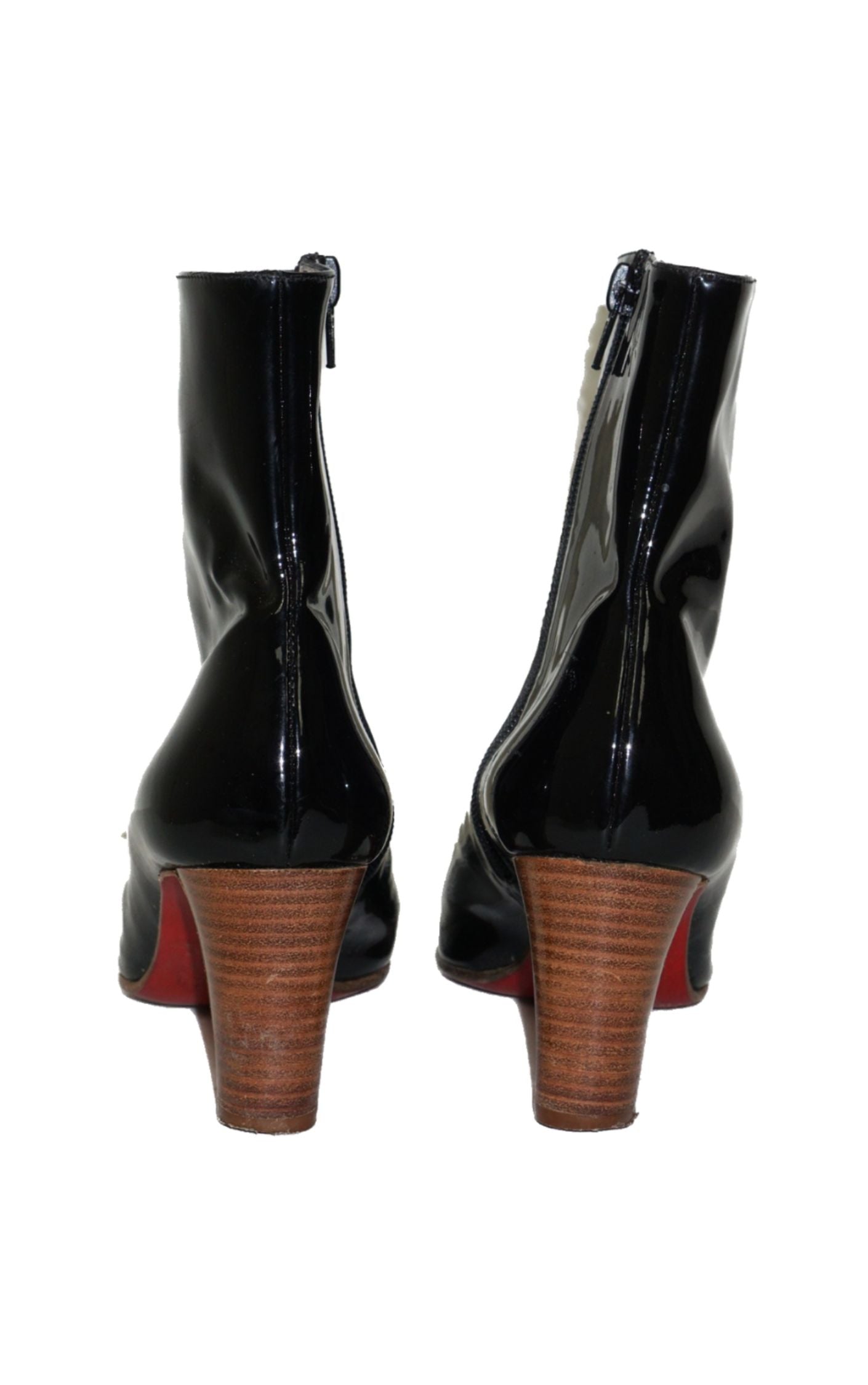 CHRISTIAN LOUBOUTIN Patent Leather Ankle Boots resellum
