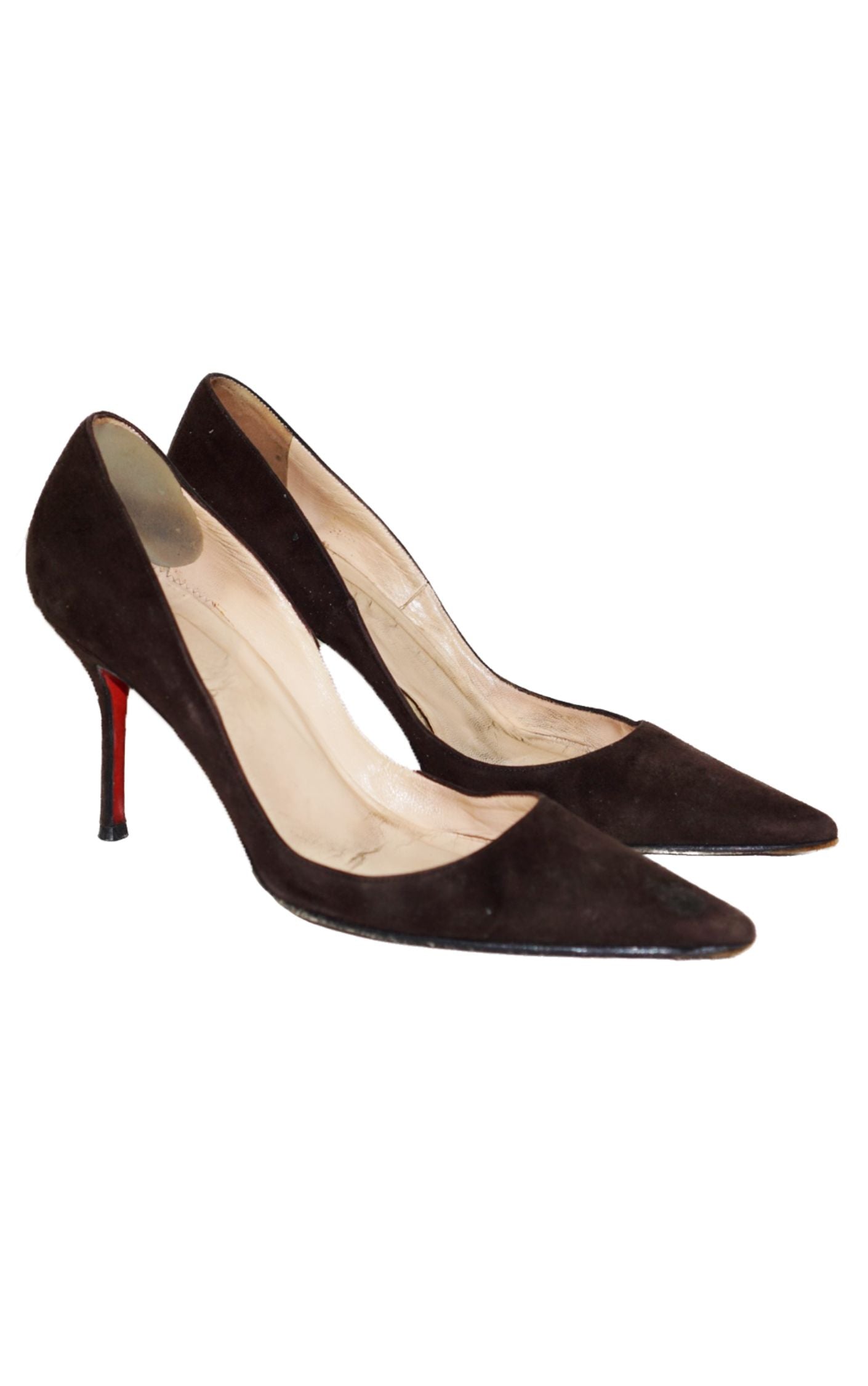 CHRISTIAN LOUBOUTIN Brown Suede Pumps resellum