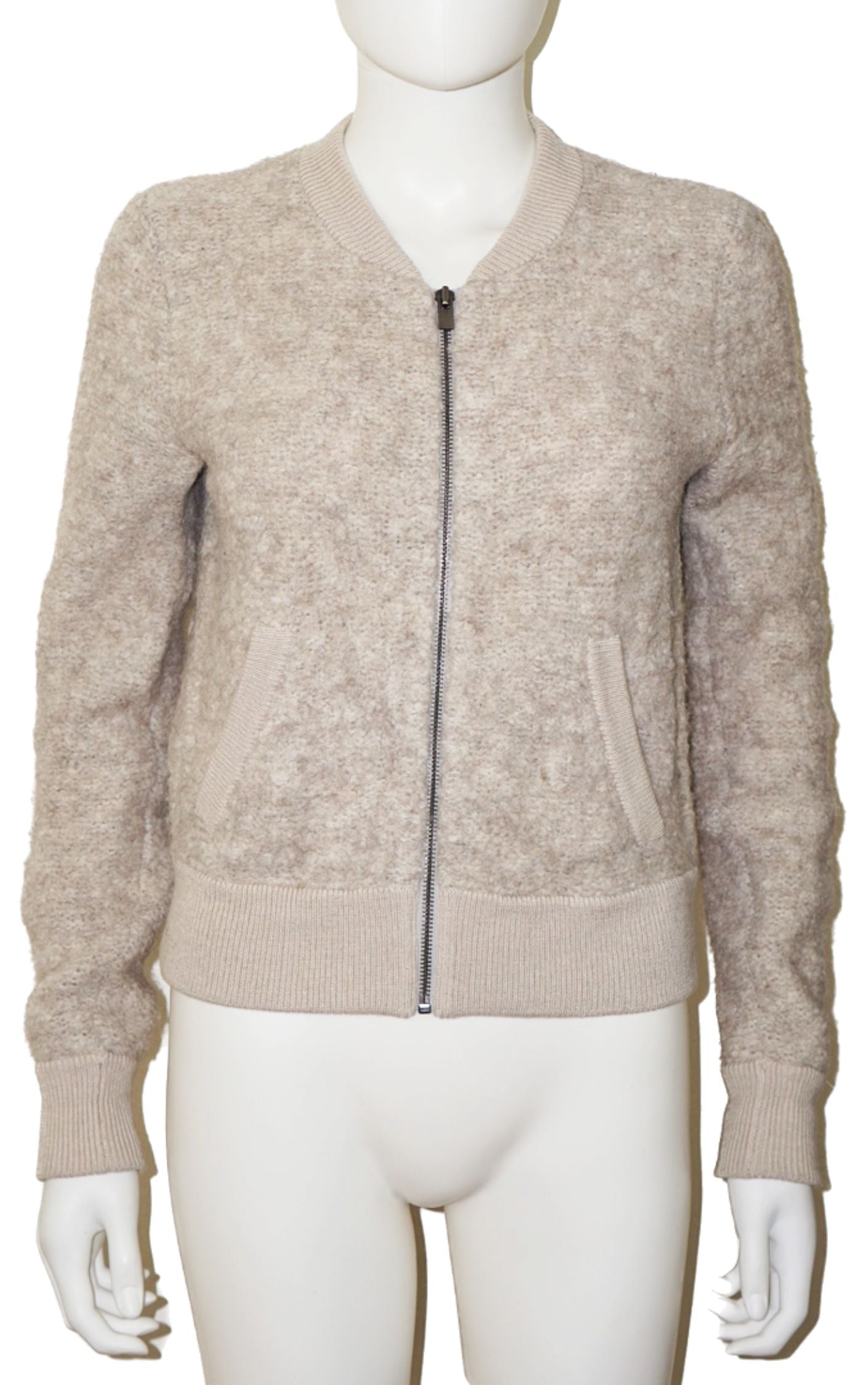 CLUB MONACO Alpaca Zip Up Bomber Cardigan resellum