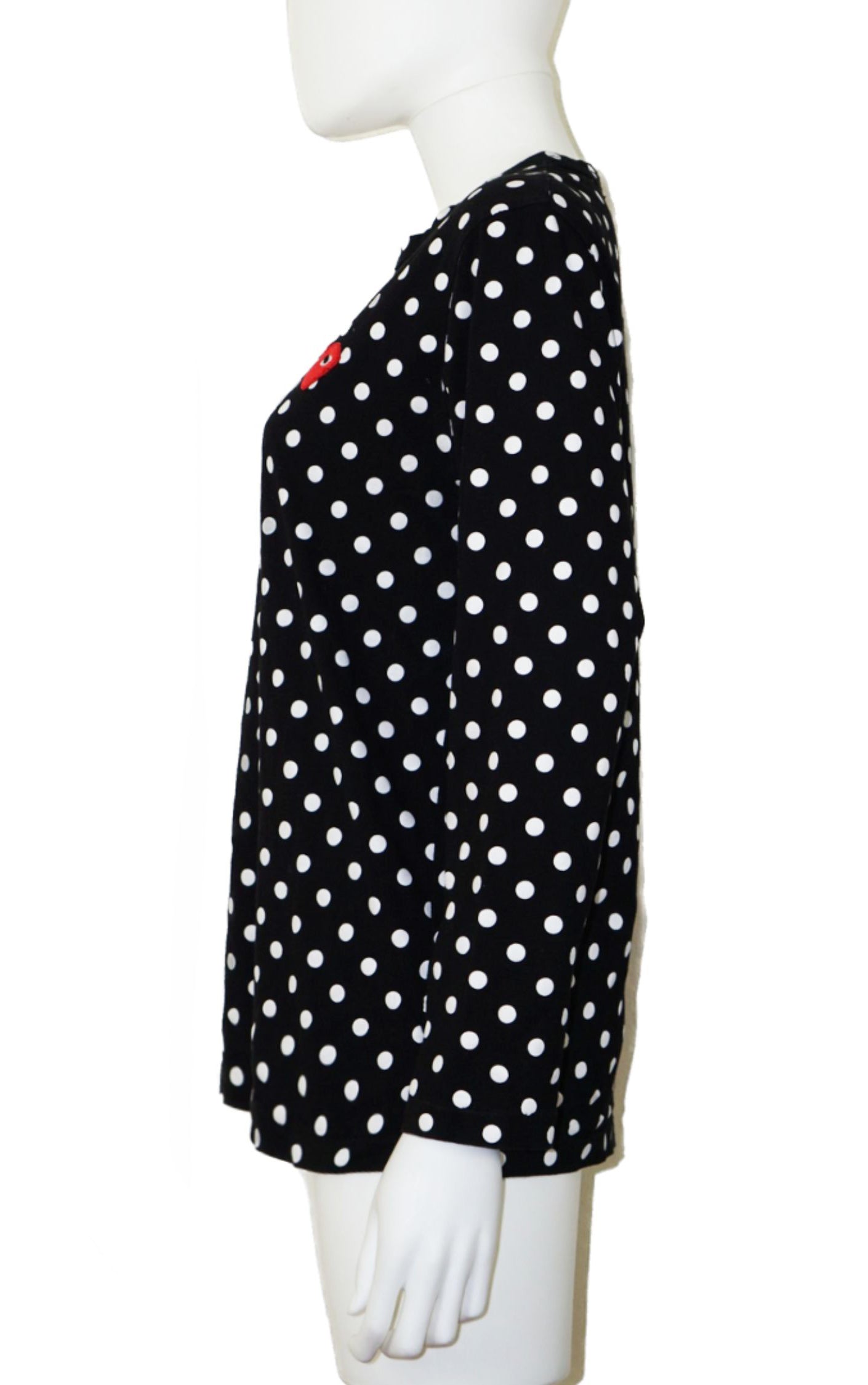 COMME DES GARÇONS Play Heart Dotted Long Sleeve T-Shirt resellum