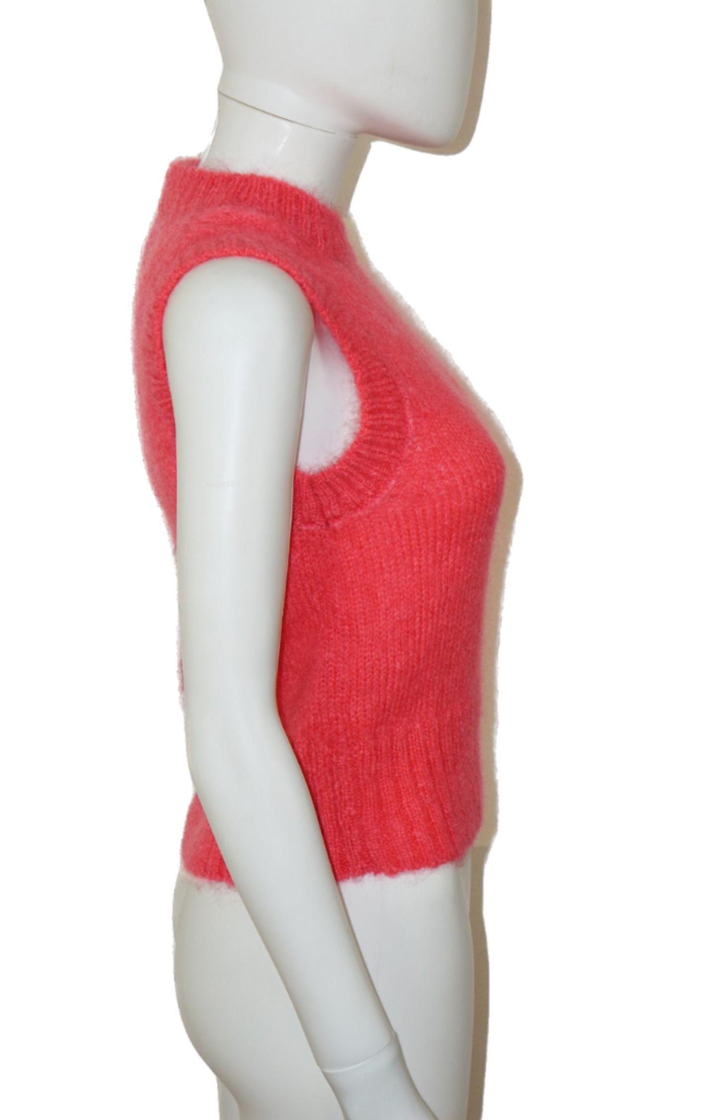 COS Pink Angora Mohair Fuzzy Vest Top resellum