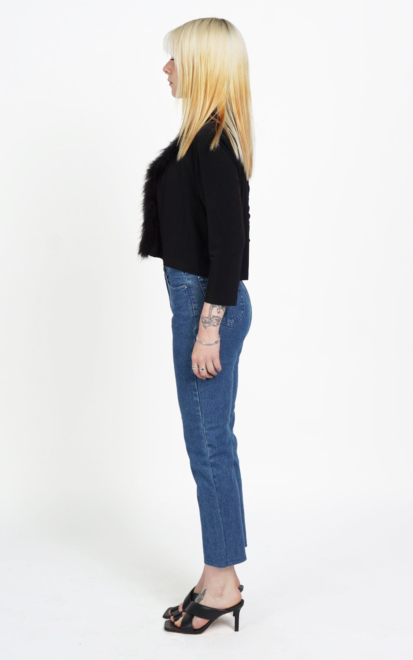 Calvin Klein Y2K Feather Sheer Bolero Top resellum