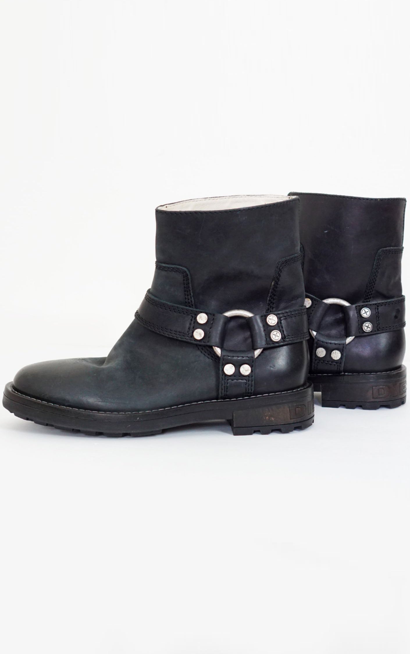 DIESEL Leather Biker Ankle Boots resellum