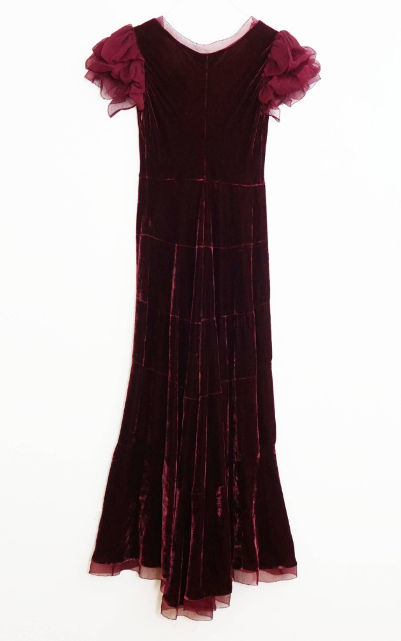 DKNY Burgundy Velvet Midi Dress resellum