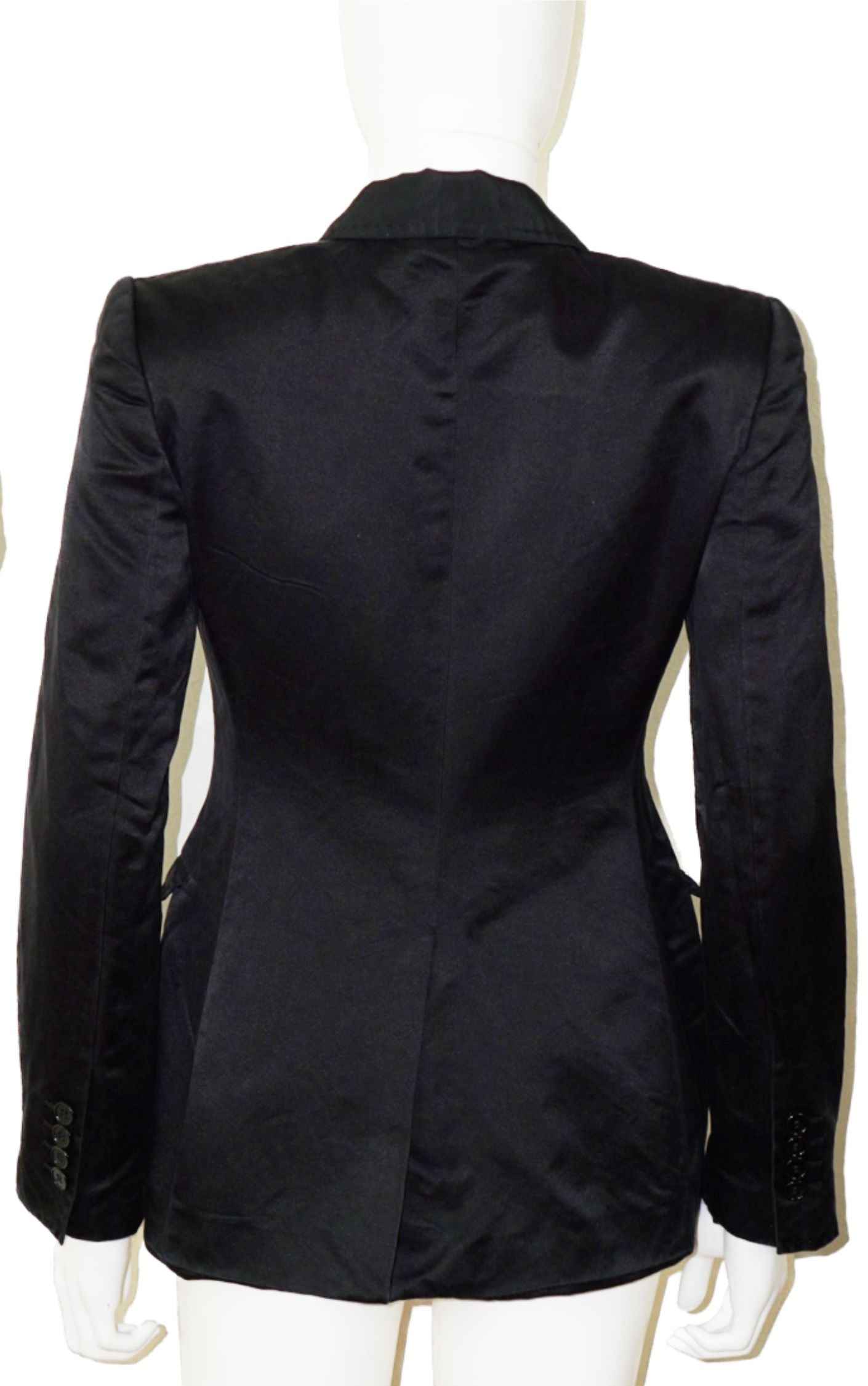 DOLCE & GABBANA Black Silk Tailored Blazer Jacket resellum