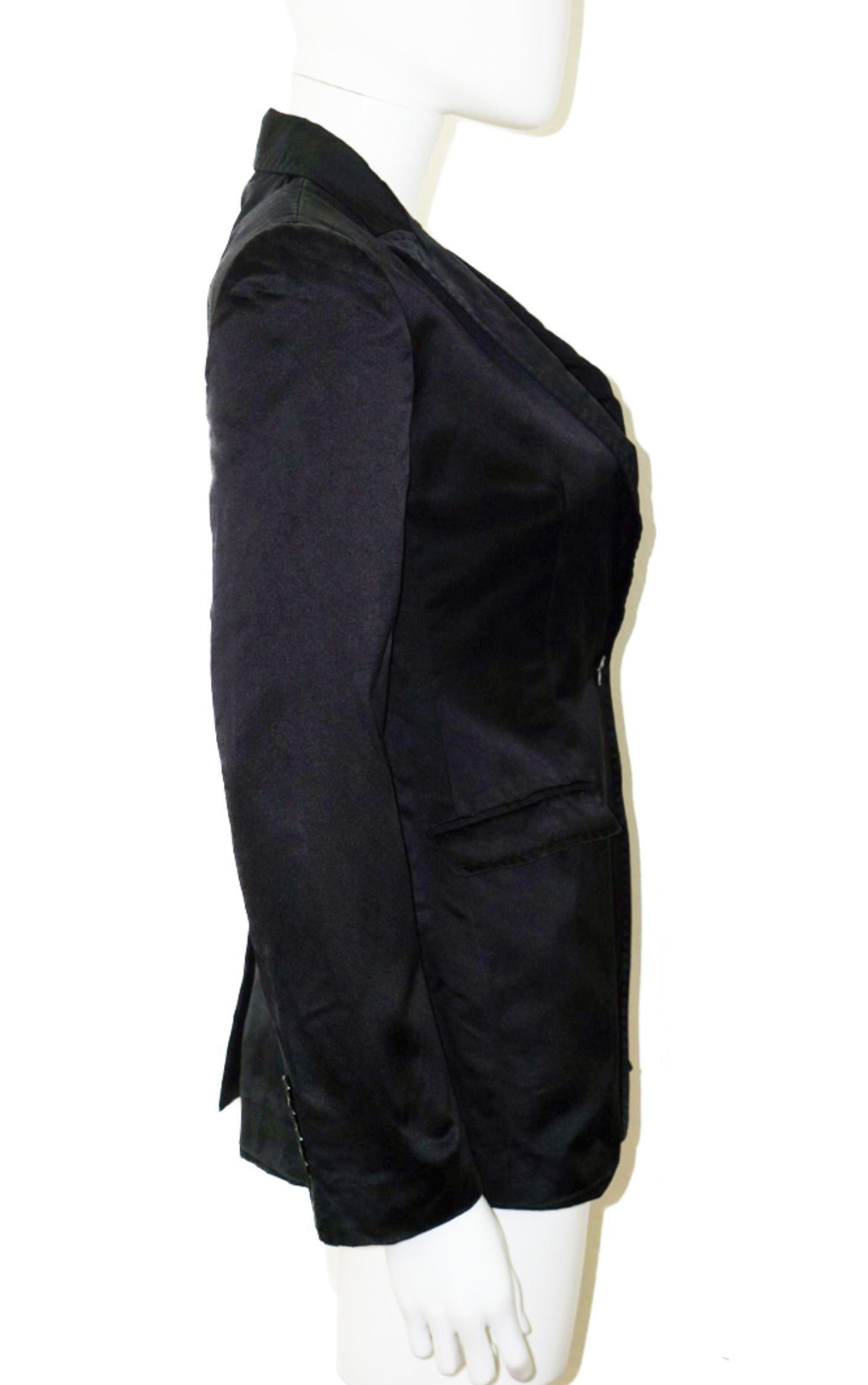 DOLCE & GABBANA Black Silk Tailored Blazer Jacket resellum