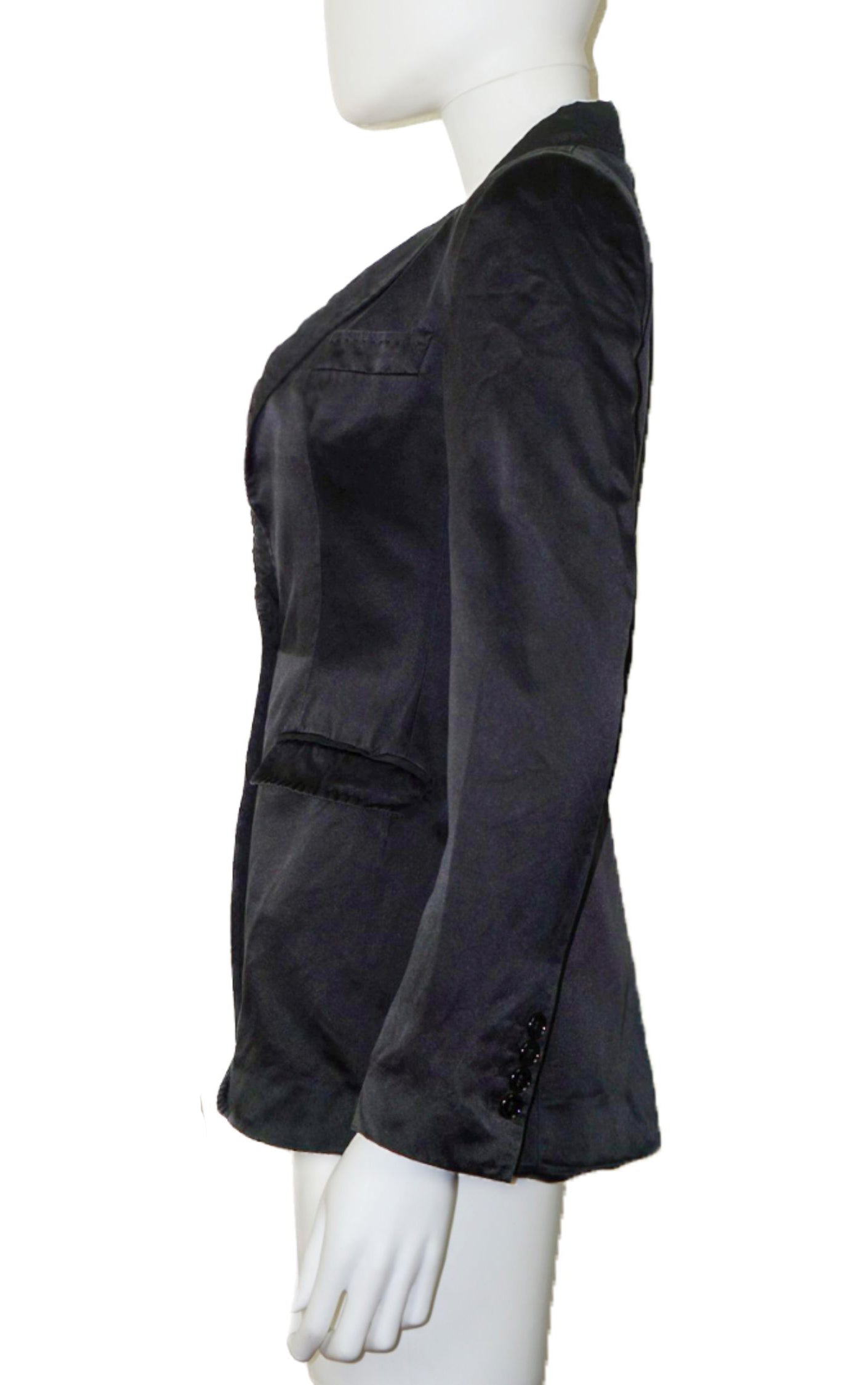 DOLCE & GABBANA Black Silk Tailored Blazer Jacket resellum