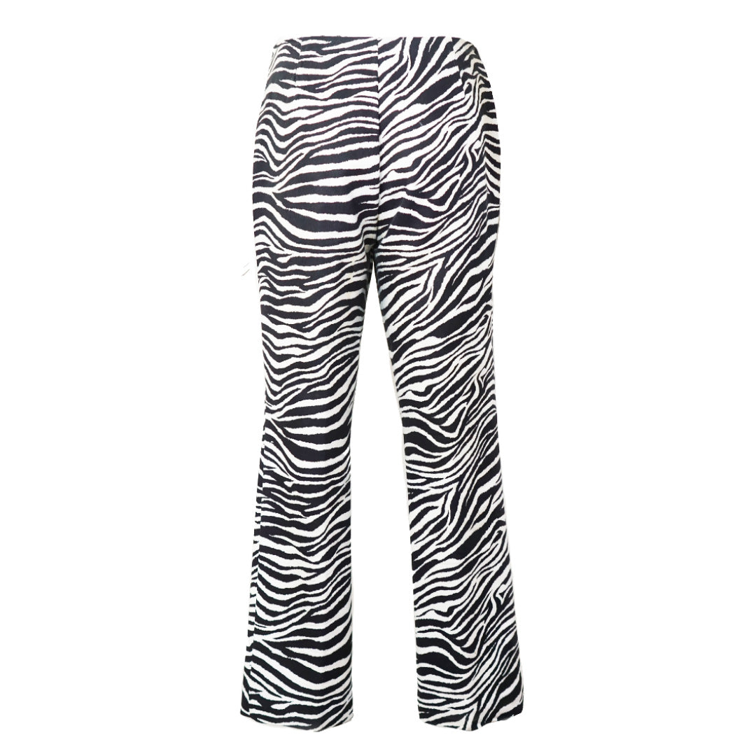 VINTAGE Jou Jou Zebra Animal Print Straight Wide Pants by Click On Trend