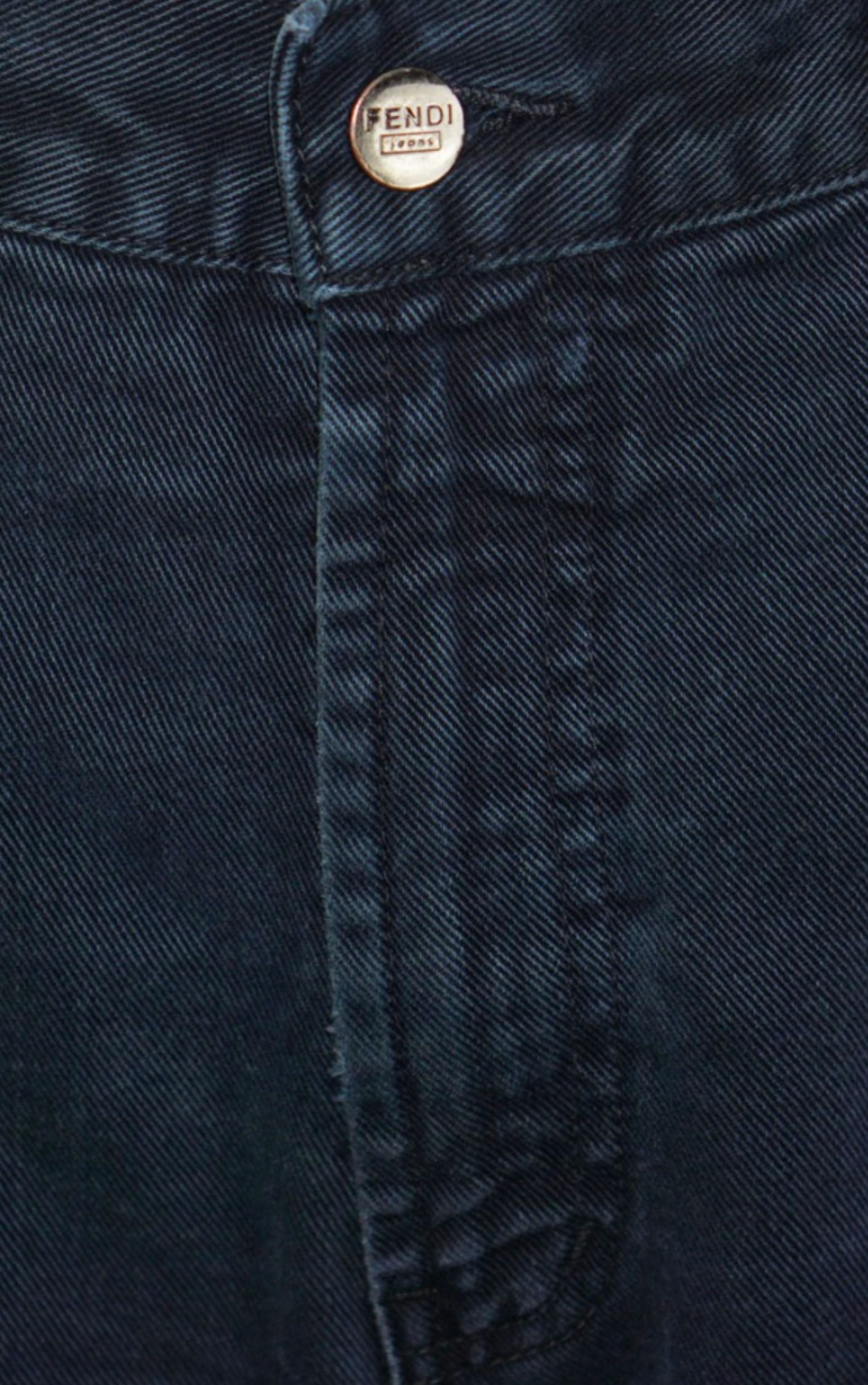 FENDI Logo Navy Denim Straight Leg Jeans W30 resellum