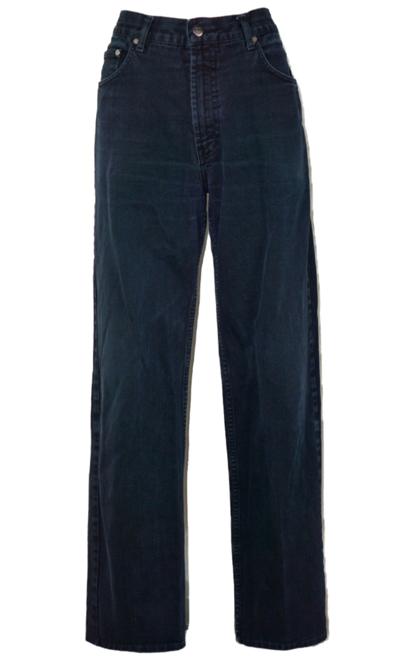 FENDI Logo Navy Denim Straight Leg Jeans W30 resellum