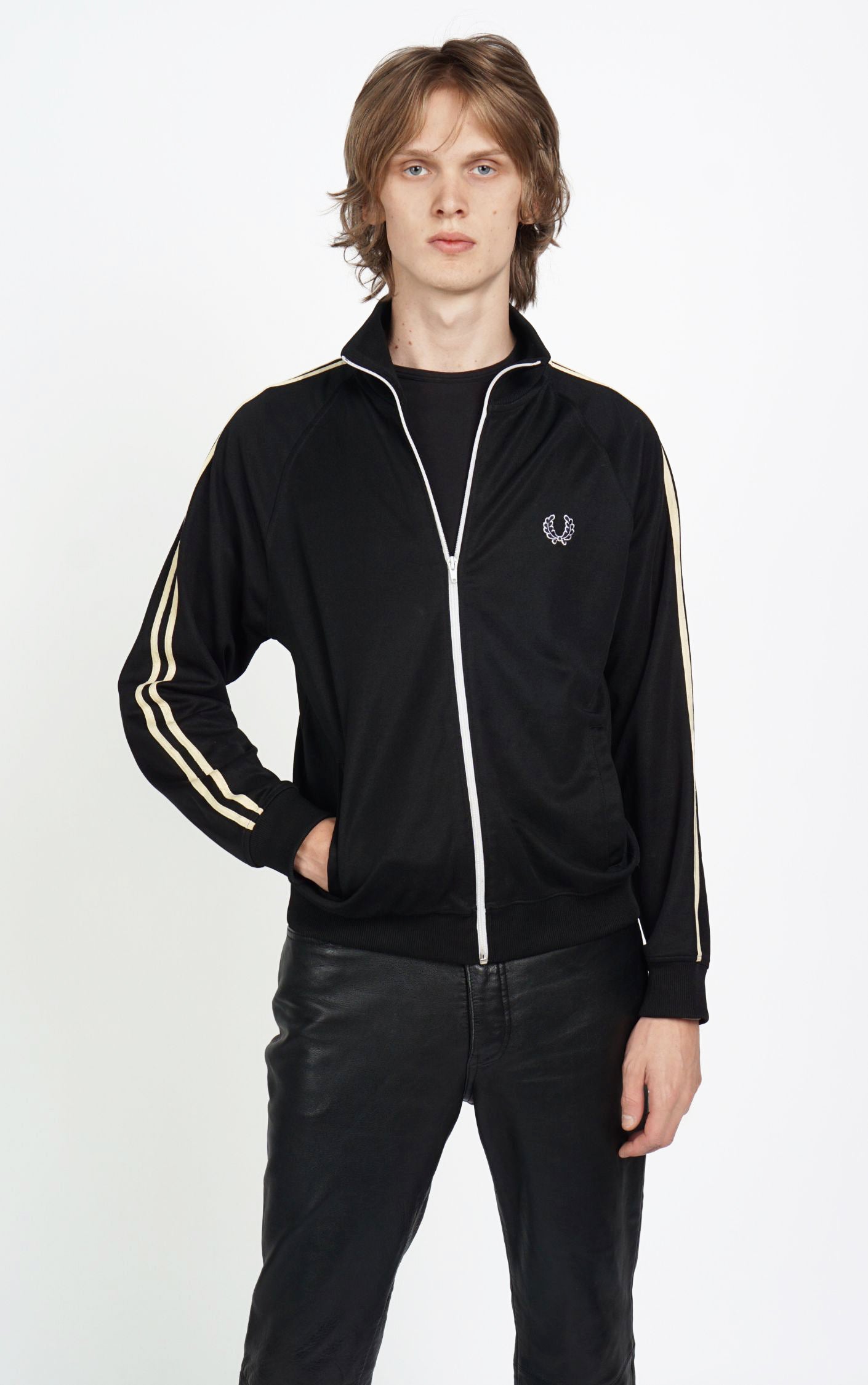 FRED PERRY Vintage Logo Zip Up Jersey Track Jacket resellum