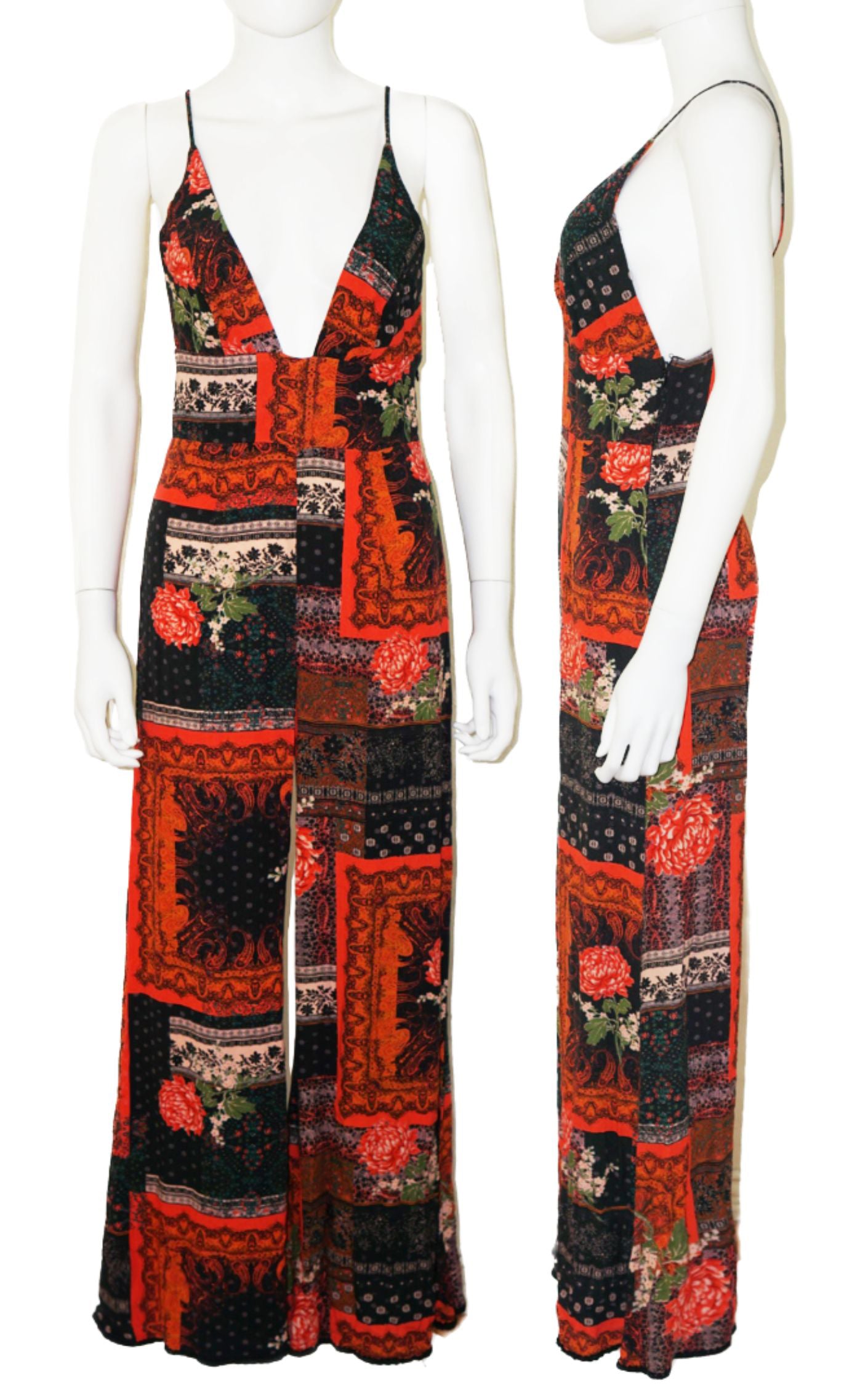 FREE PEOPLE Margarita Patchwork Jumpsuit resellum