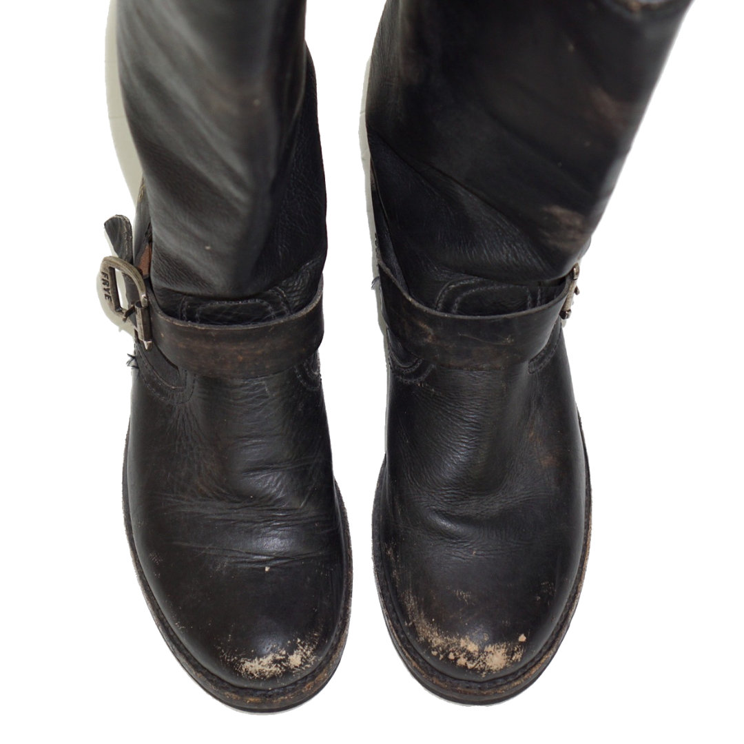 FRYE Veronica Slouch 77619 Black Leather Boots