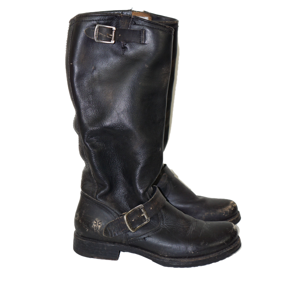 FRYE Veronica Slouch 77619 Black Leather Boots