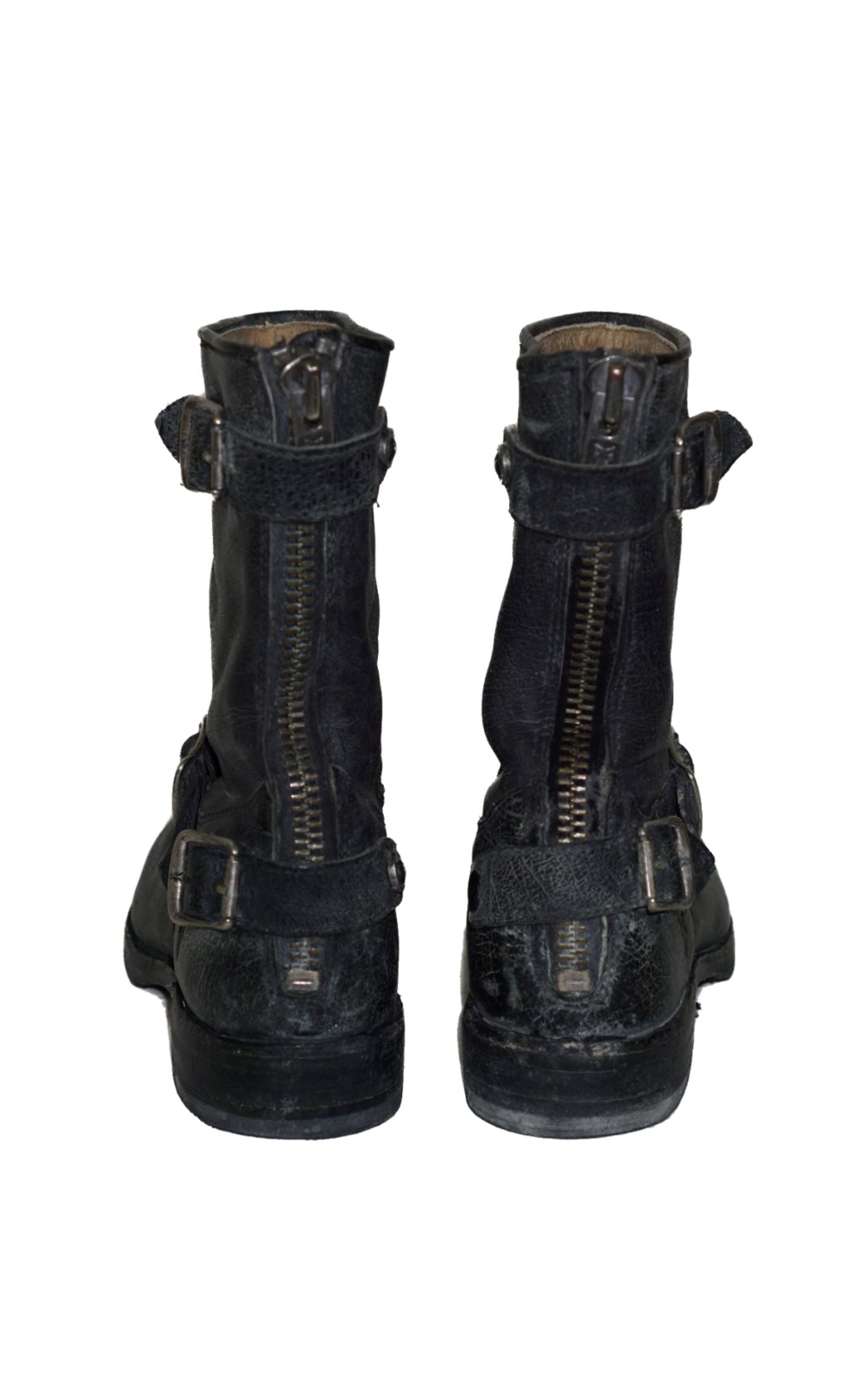 FRYE Veronica Short Black Buckle Zip Up Moto Boots resellum