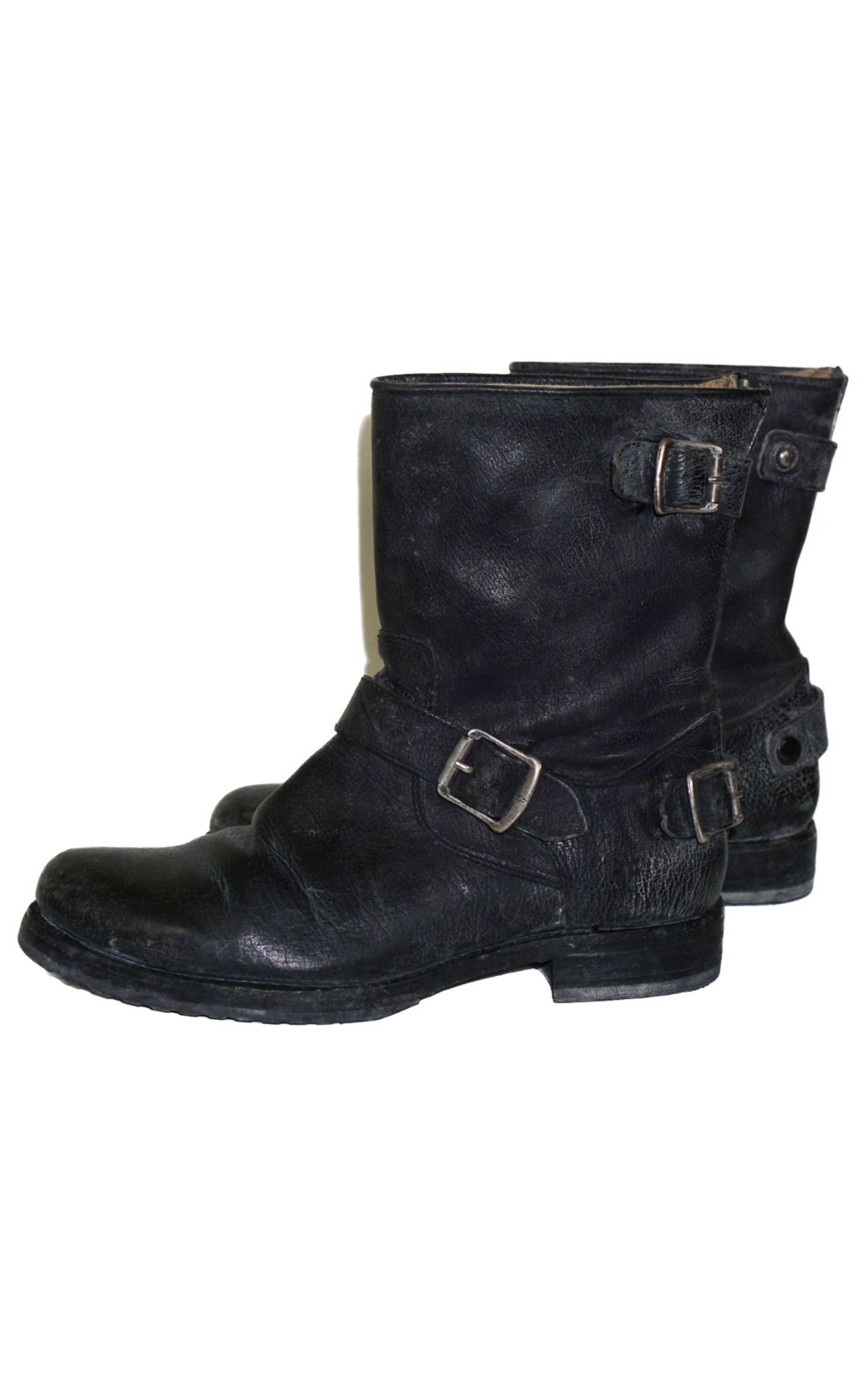 FRYE Veronica Short Black Buckle Zip Up Moto Boots resellum