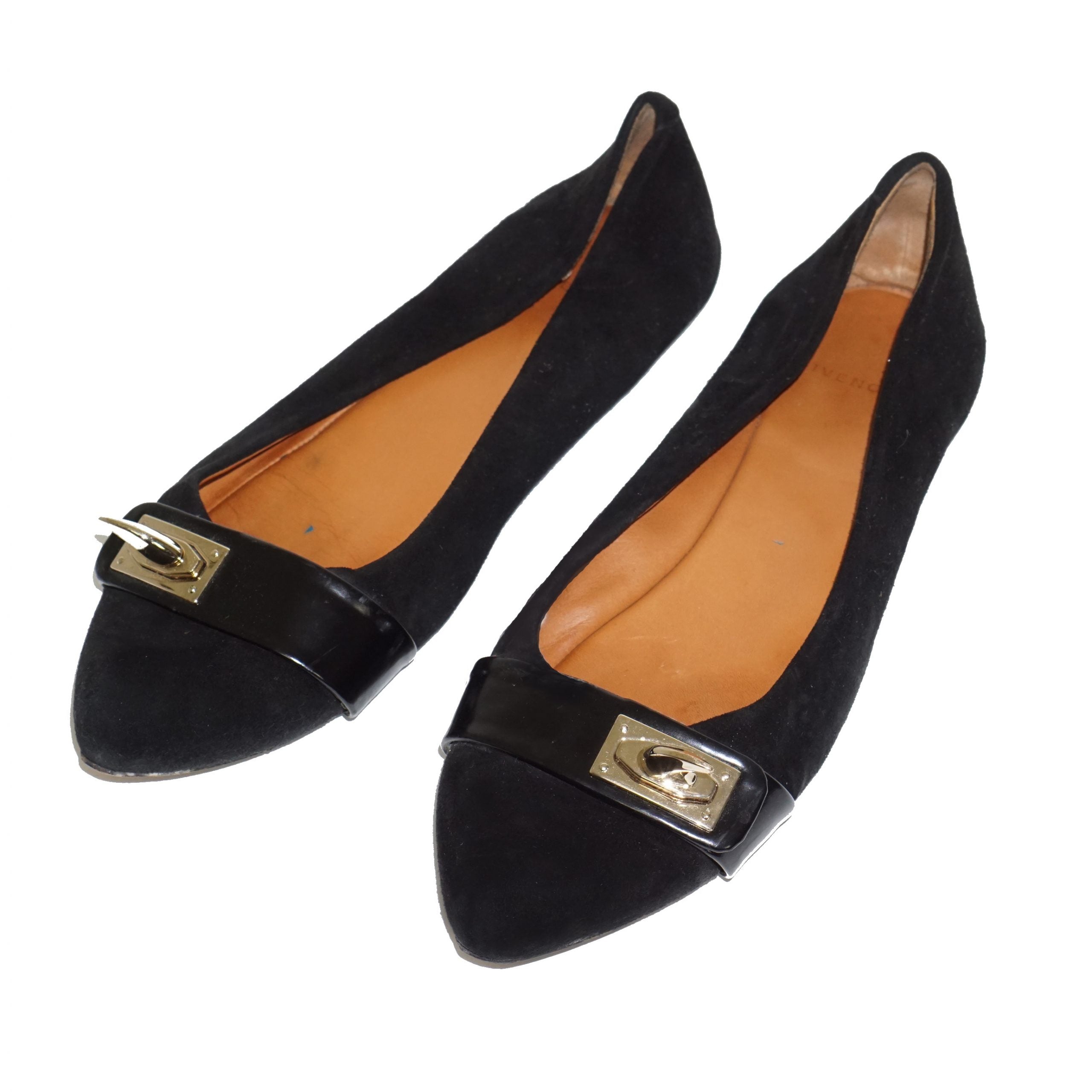 GIVENCHY Gold Hardware Suede Flats Shoes by Click On Trend
