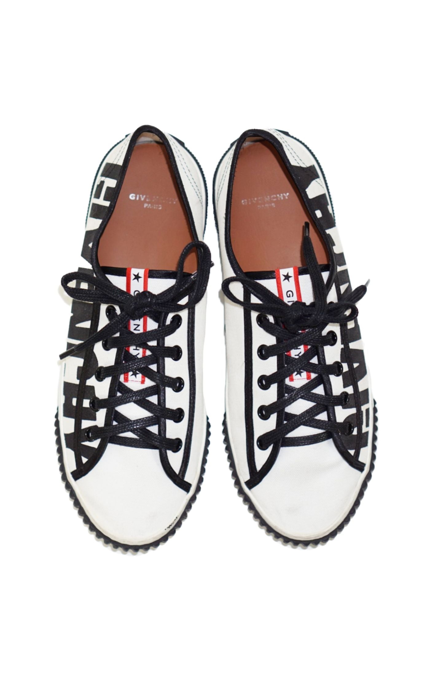 GIVENCHY Logo White Black Boxing Canvas Sneakers
