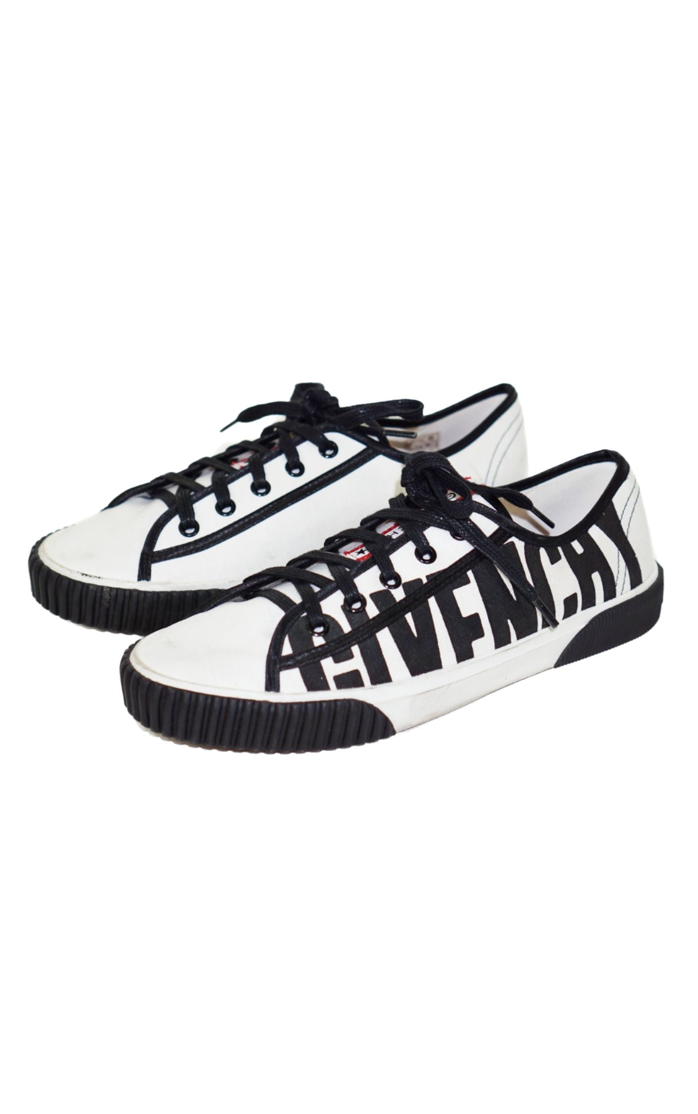 GIVENCHY Logo White Black Boxing Canvas Sneakers