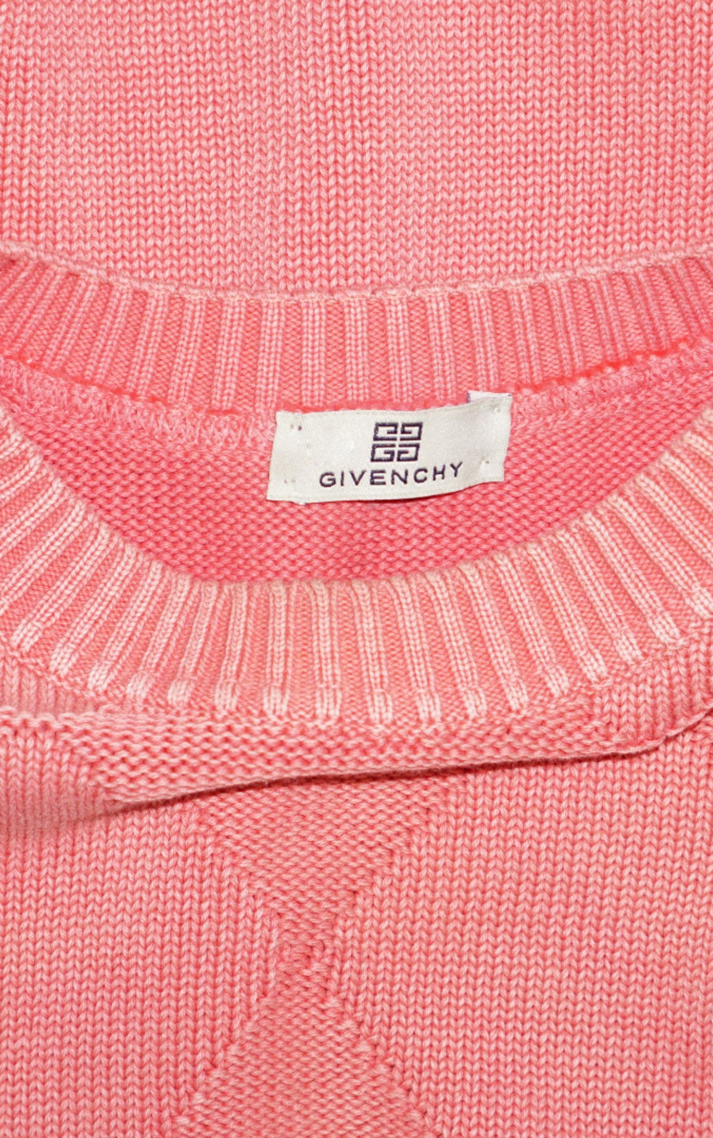 GIVENCHY Pink Rhombus Knit Crewneck Sweater