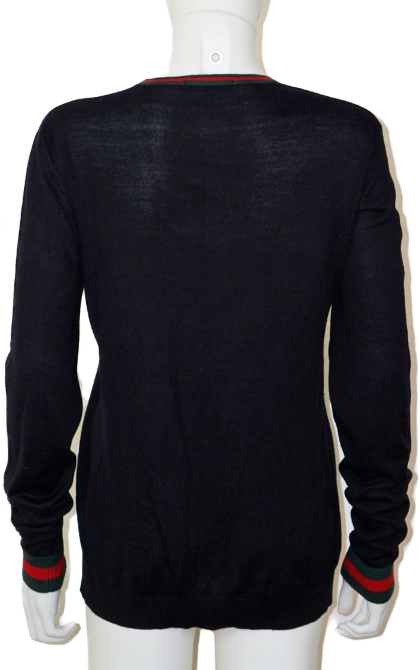 GUCCI Knight Logo V-Neck Cashmere Pullover resellum
