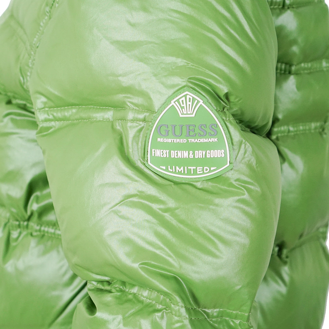 GUESS Green Hooded Padded Puffer Jacket by Click On Trend
