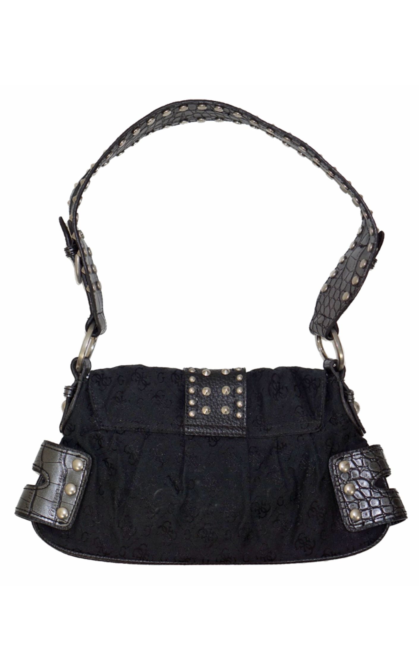 GUESS Vintage Y2K Studded Black Logo Mini Shoulder Bag resellum