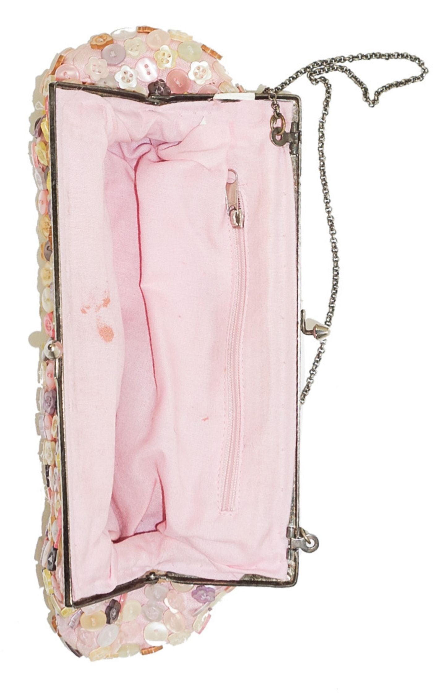 HANDMADE Button Embellished Pink Purse Bag resellum