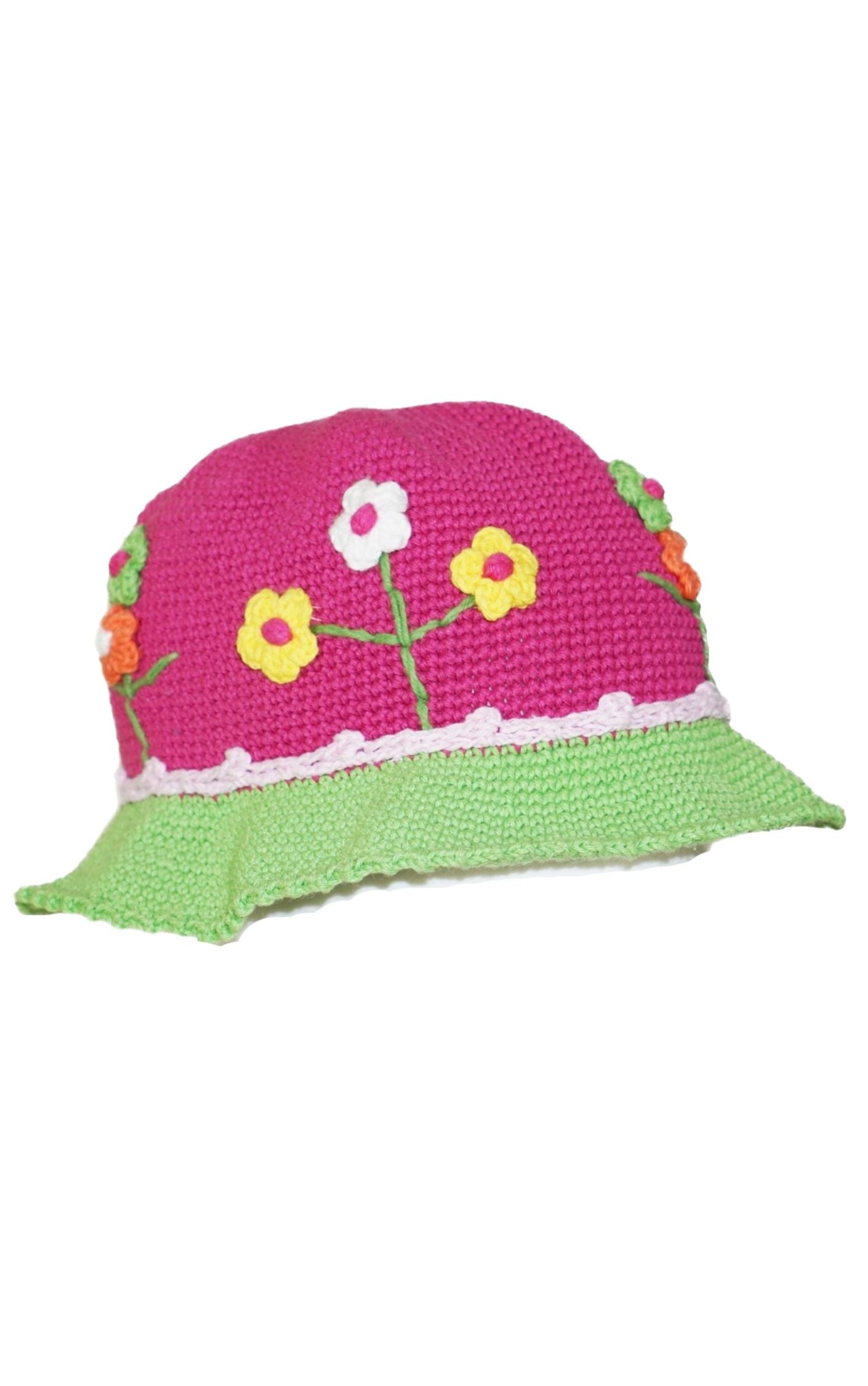 HANDMADE Y2K Custom Floral Crochet Knit Bucket Hat RESELLUM