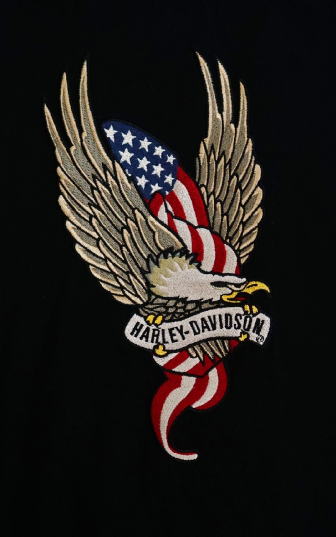 HARLEY DAVIDSON Logo Eagle Patch Button Up Shirt