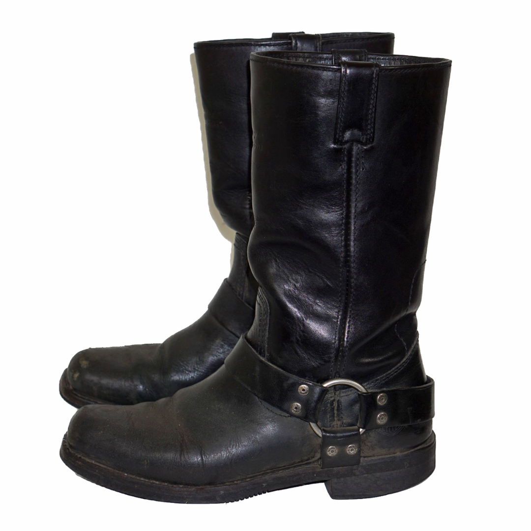 HARLEY DAVIDSON Vintage 80s Moto Leather Boots