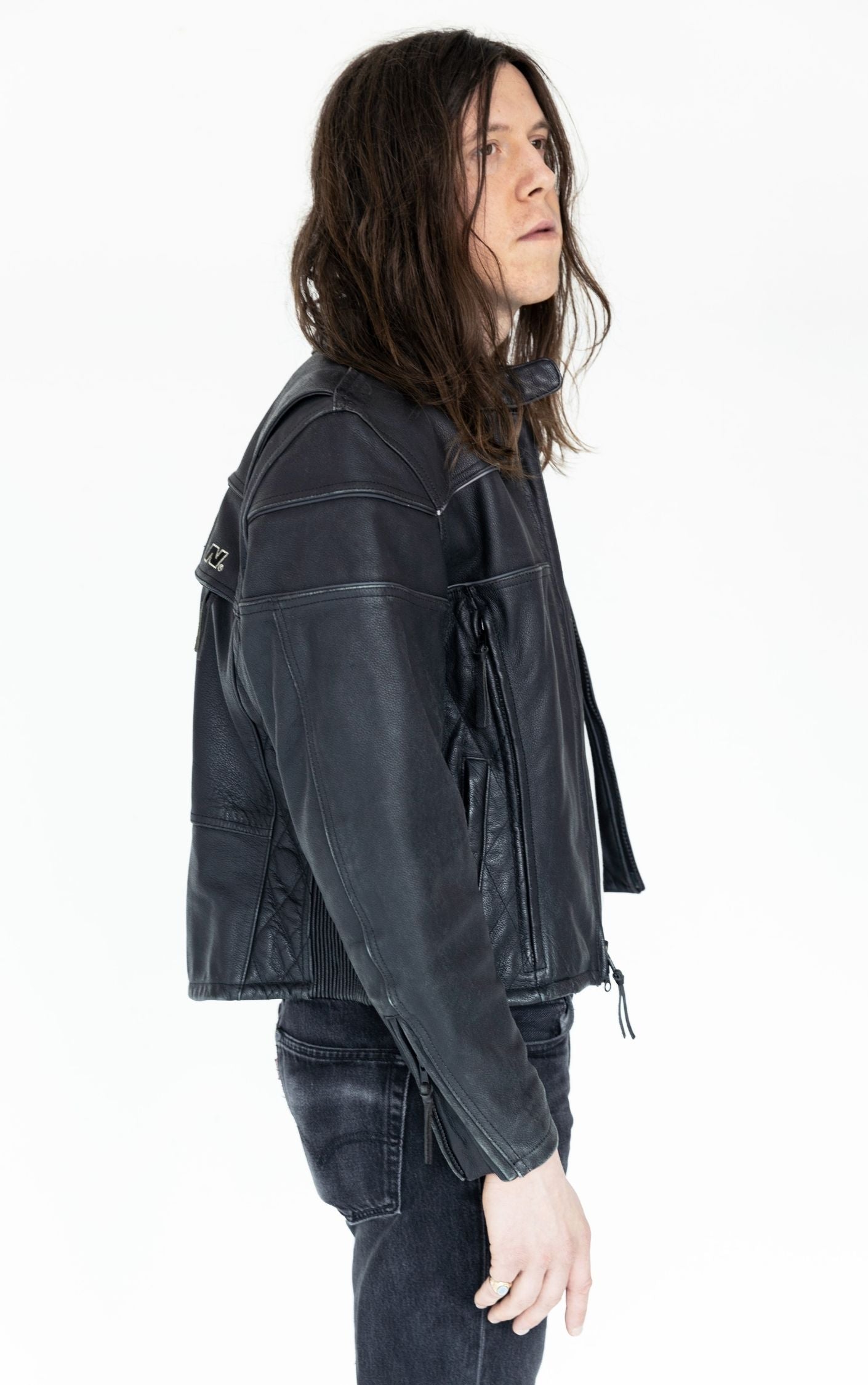 HARLEY DAVIDSON Logo Black Leather Moto Jacket RESELLUM