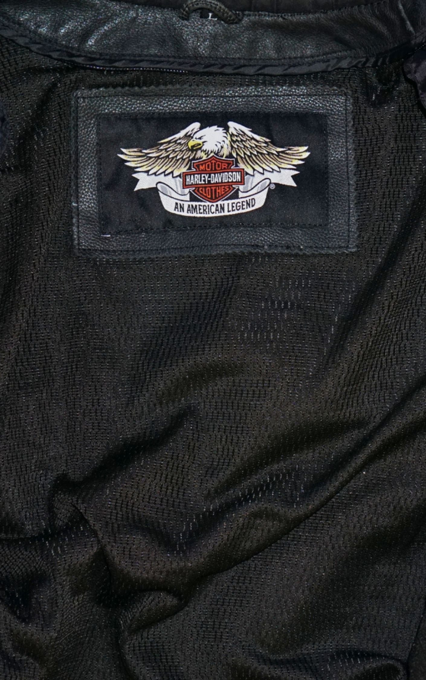 HARLEY DAVIDSON Logo Black Leather Moto Jacket RESELLUM